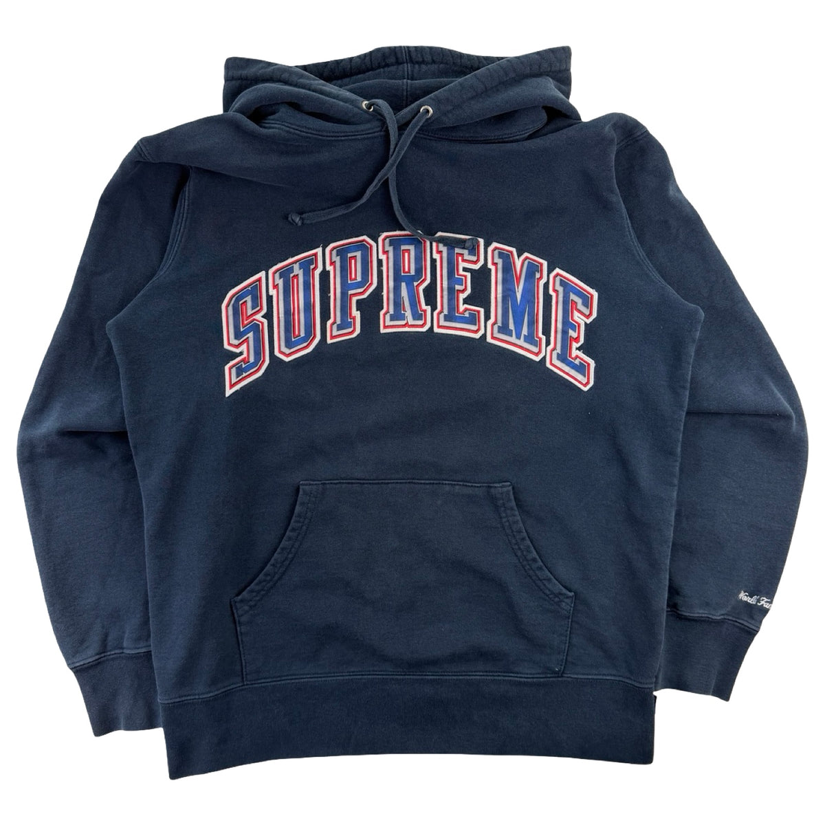 Supreme Chrome Arc Hooded Pullover Navy