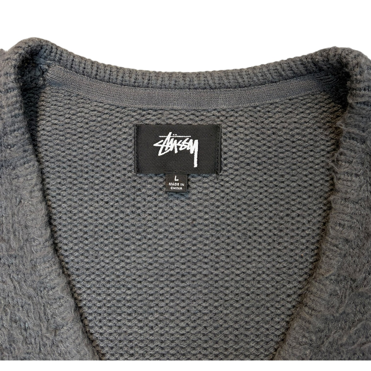 Stussy Brushed Cardigan Charcoal