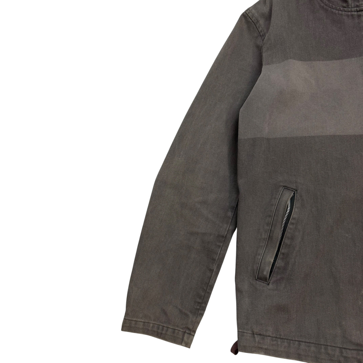 Vintage AD2001 Comme Des Garçons Homme Denim Zip Up Hooded Jacket Brown