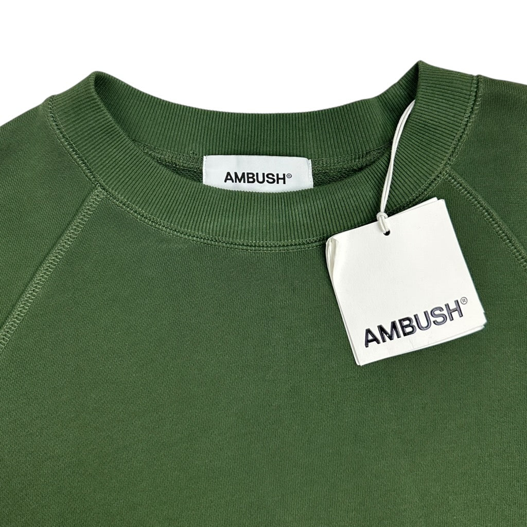Ambush Green Raw Edge Sweatshirt Crewneck