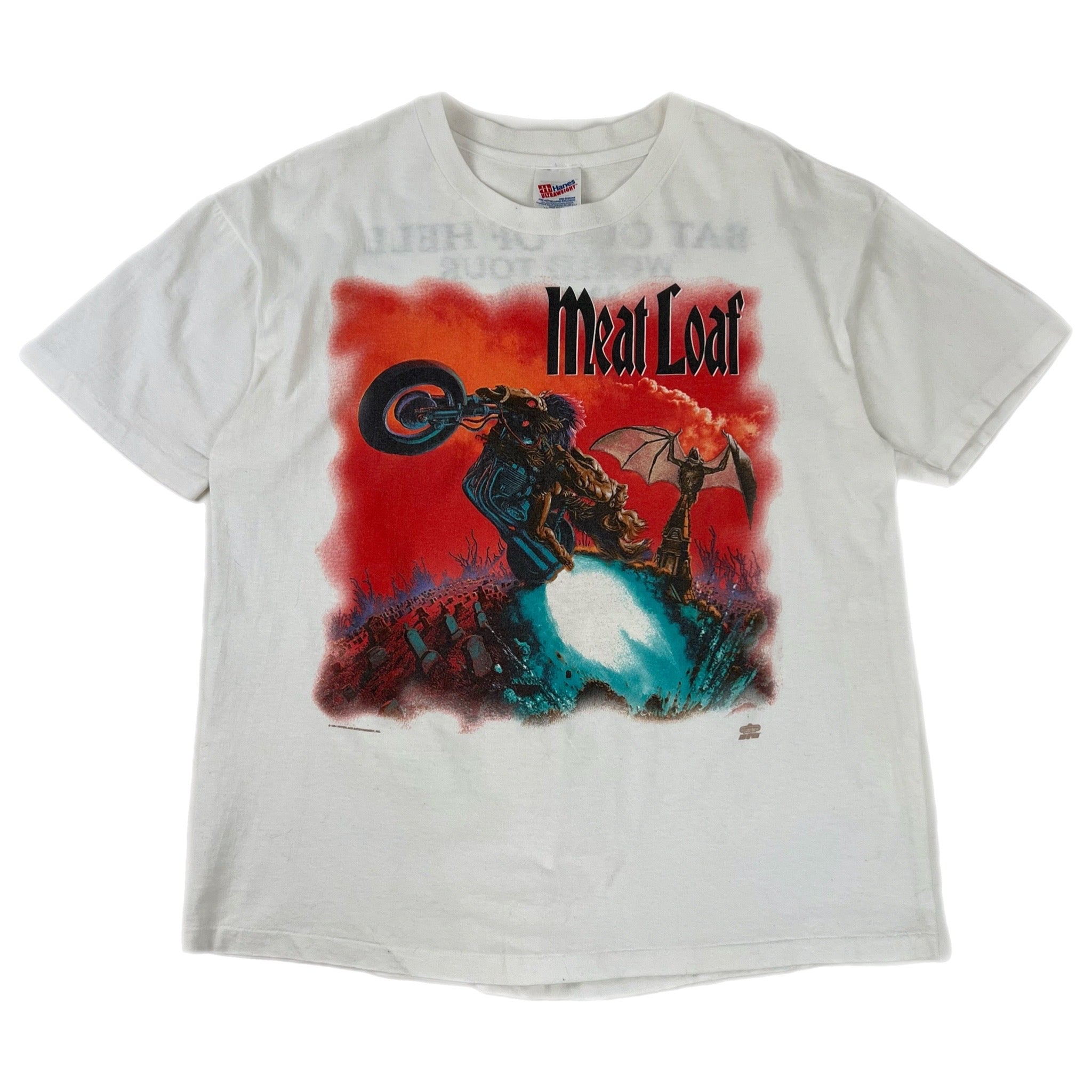 1994 Meat Loaf Bat Out Of Hell Tee White