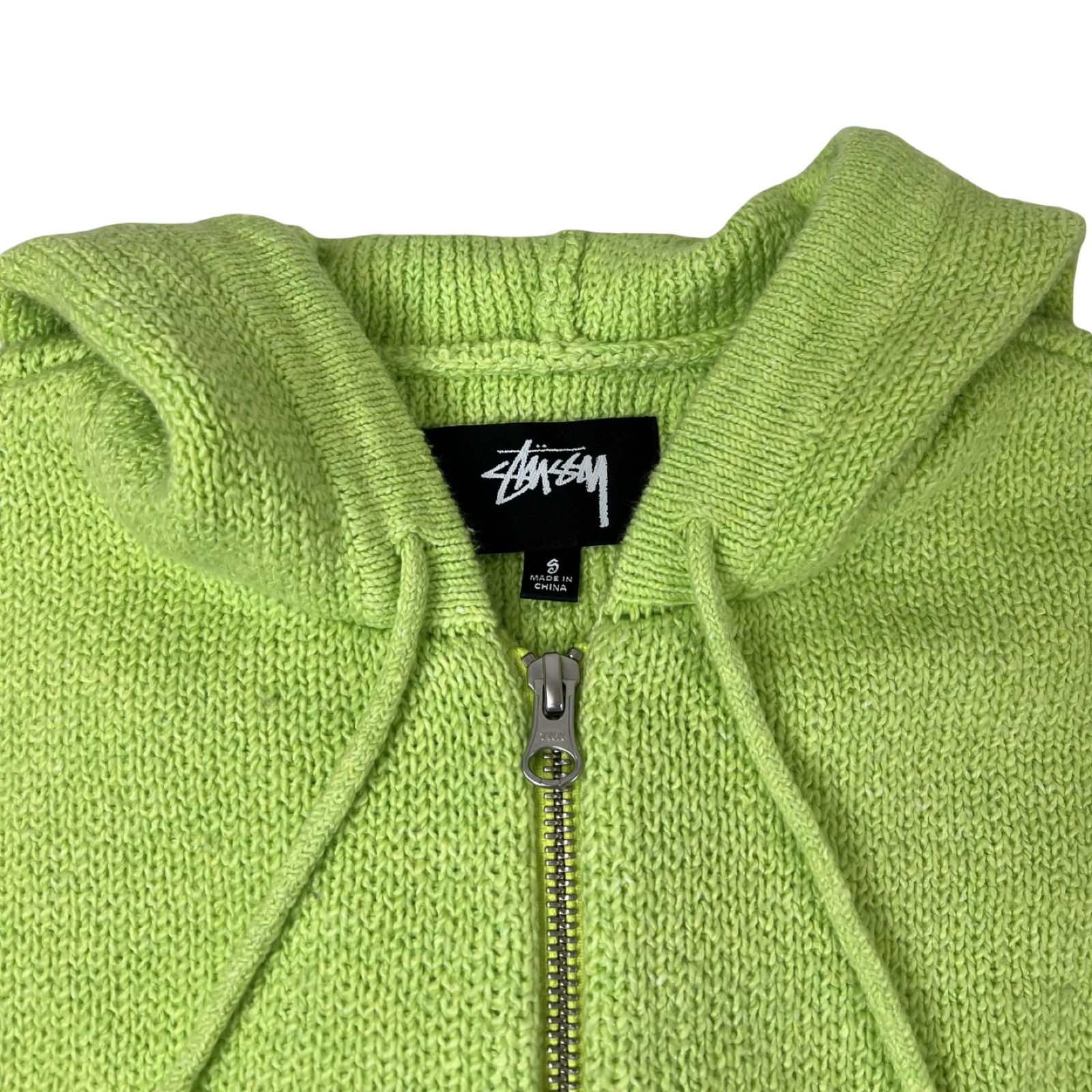 Stüssy Hooded Zip Sweater Faded Lime