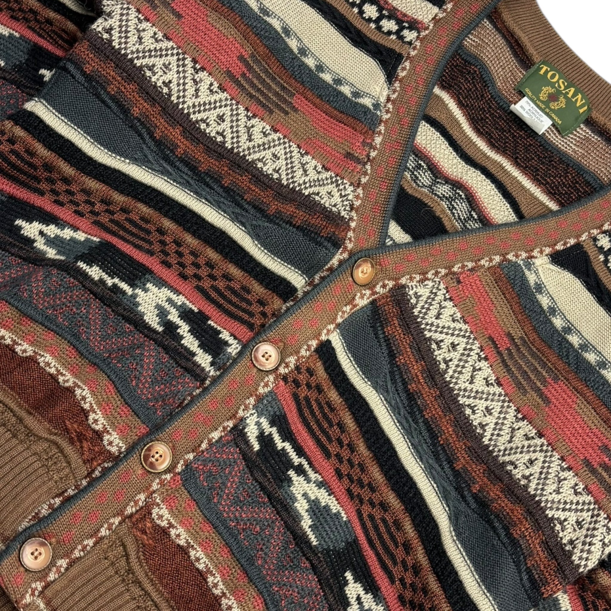 Vintage Tosani V-Neck 3D Knit Orange