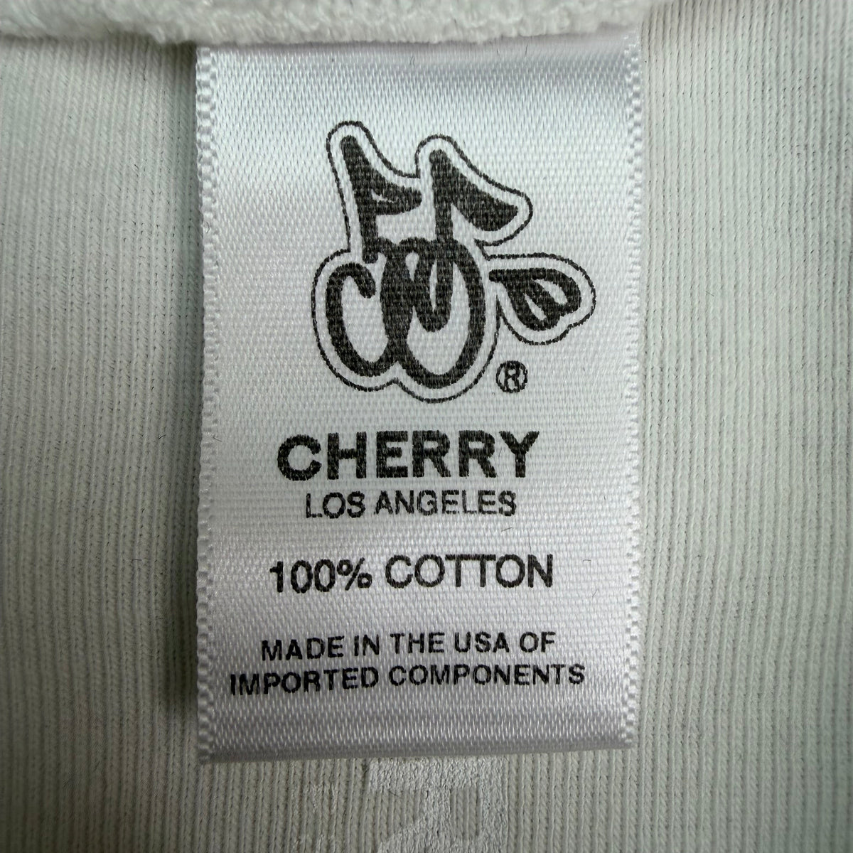 (W) Cherry LA 1-800-555-Chry Baby Tee White