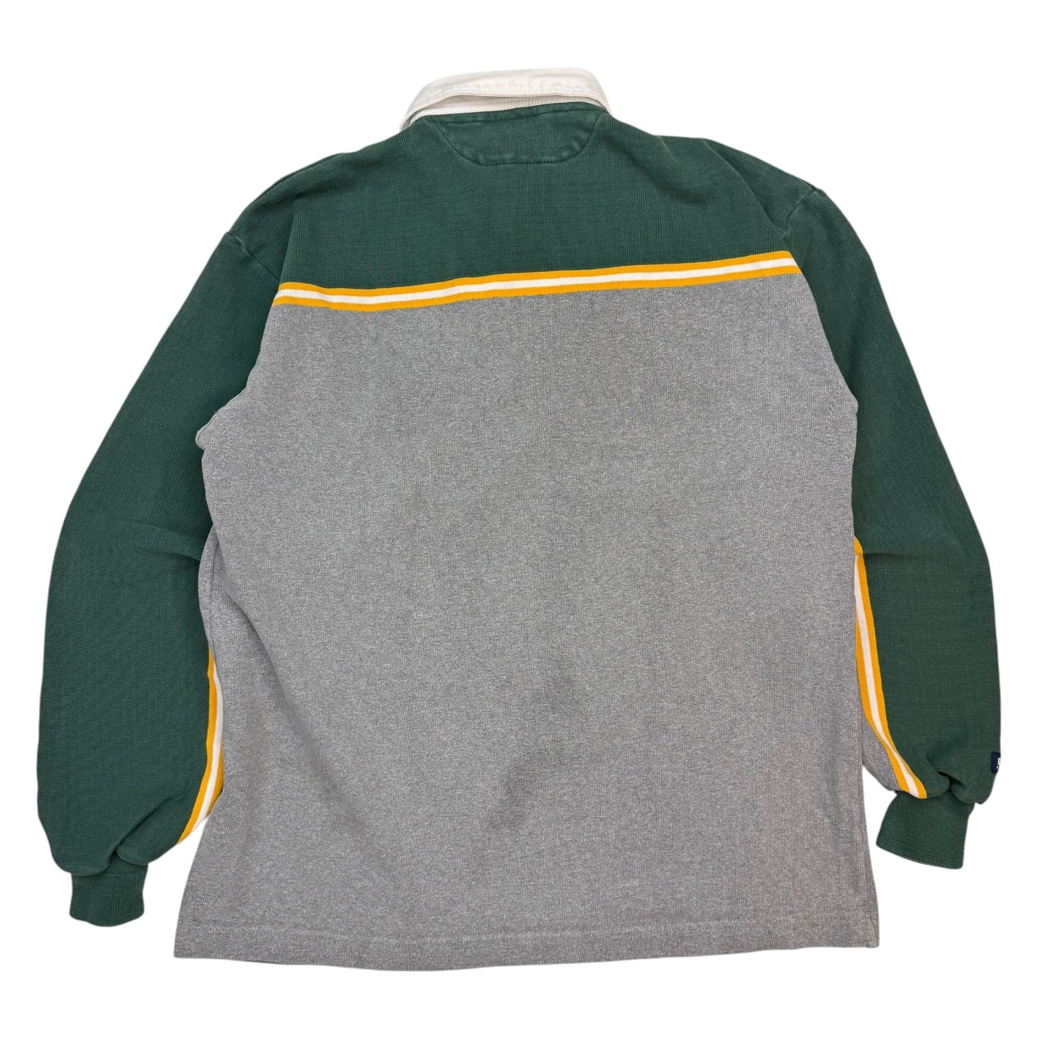 Vintage Barbarian Rugby Wear University Of Alberta L/S Polo Shirt Green/Grey