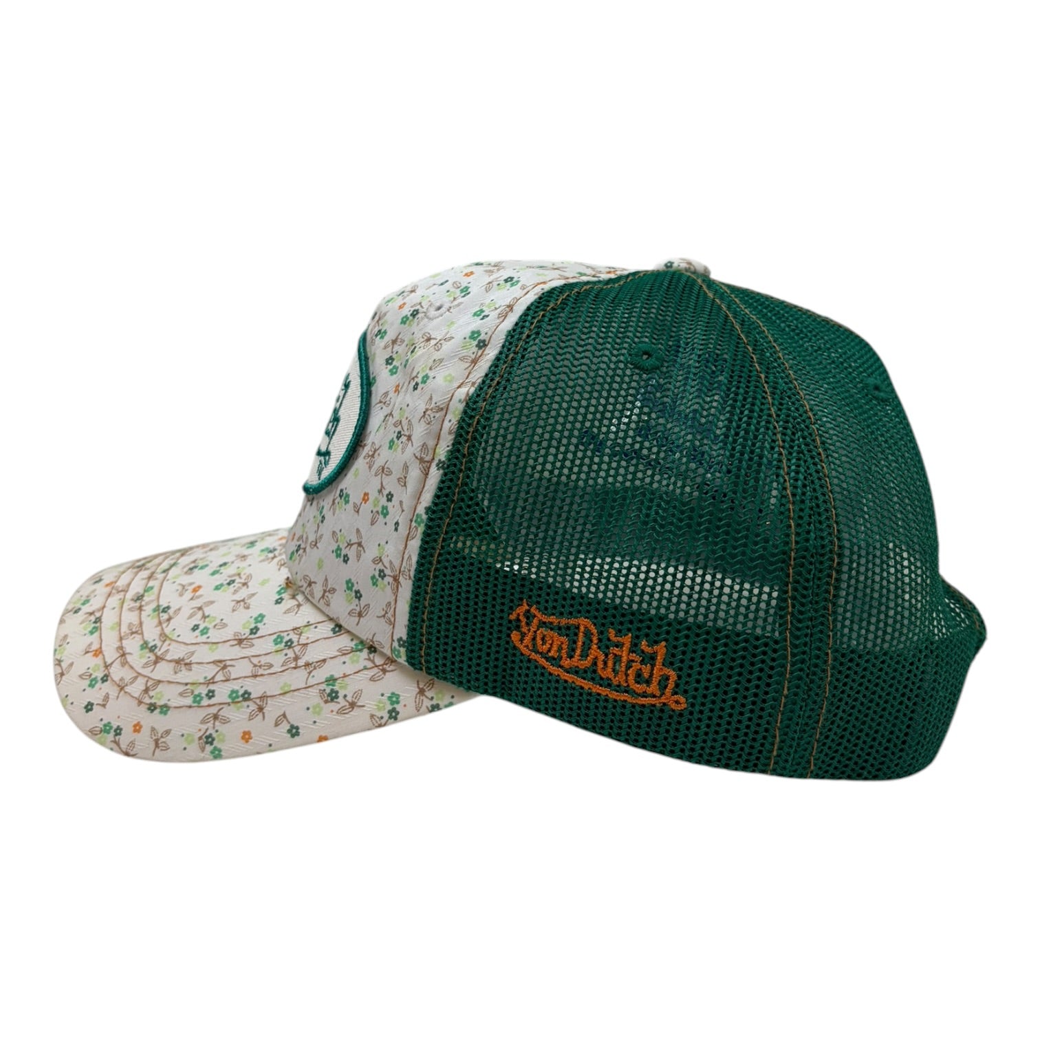 Von Dutch Floral Trucker Hat White/Green