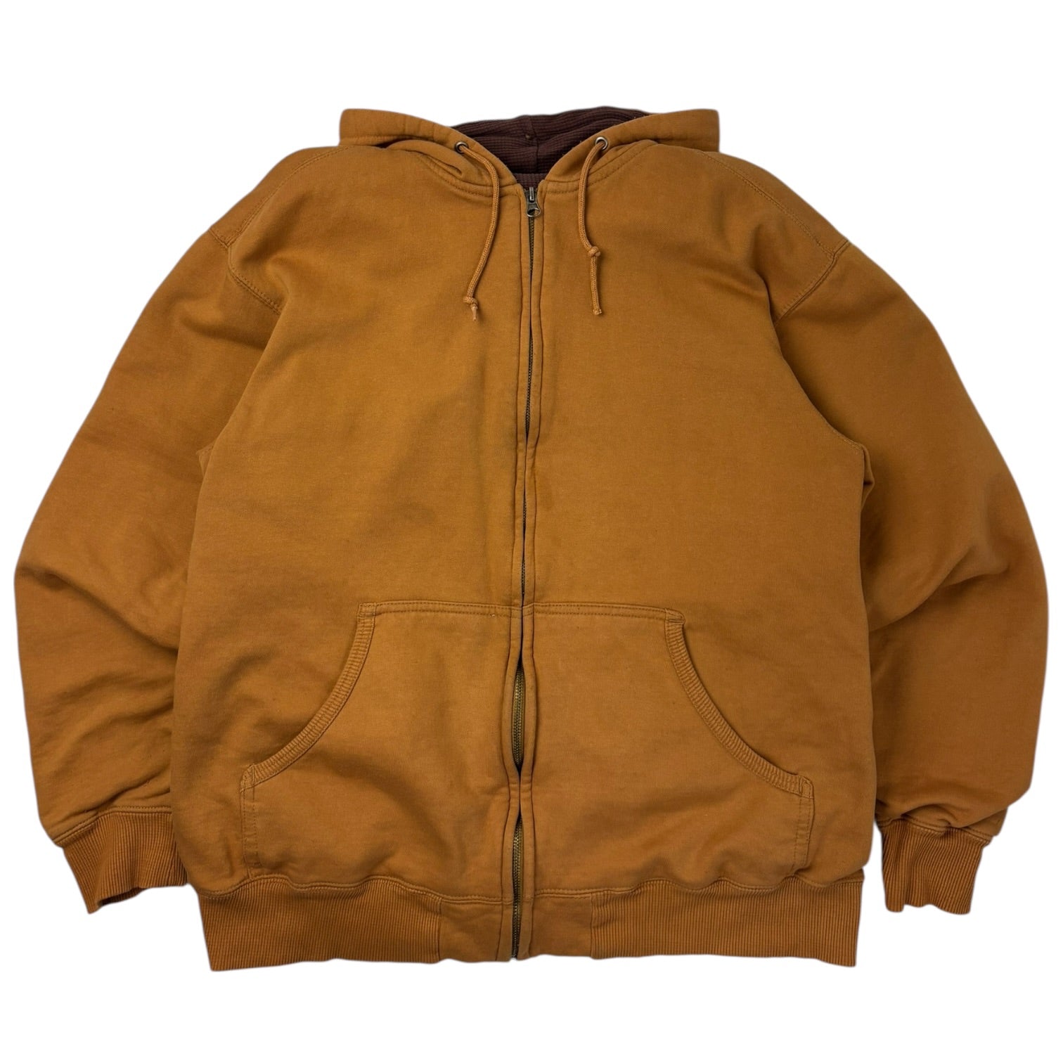 Vintage Champs Thermal Full-Zip Hoodie Golden Brown