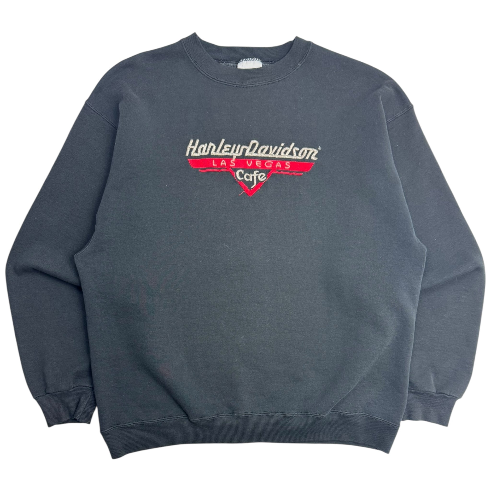Vintage Harley Davidson Embroidered Cafe Crewneck