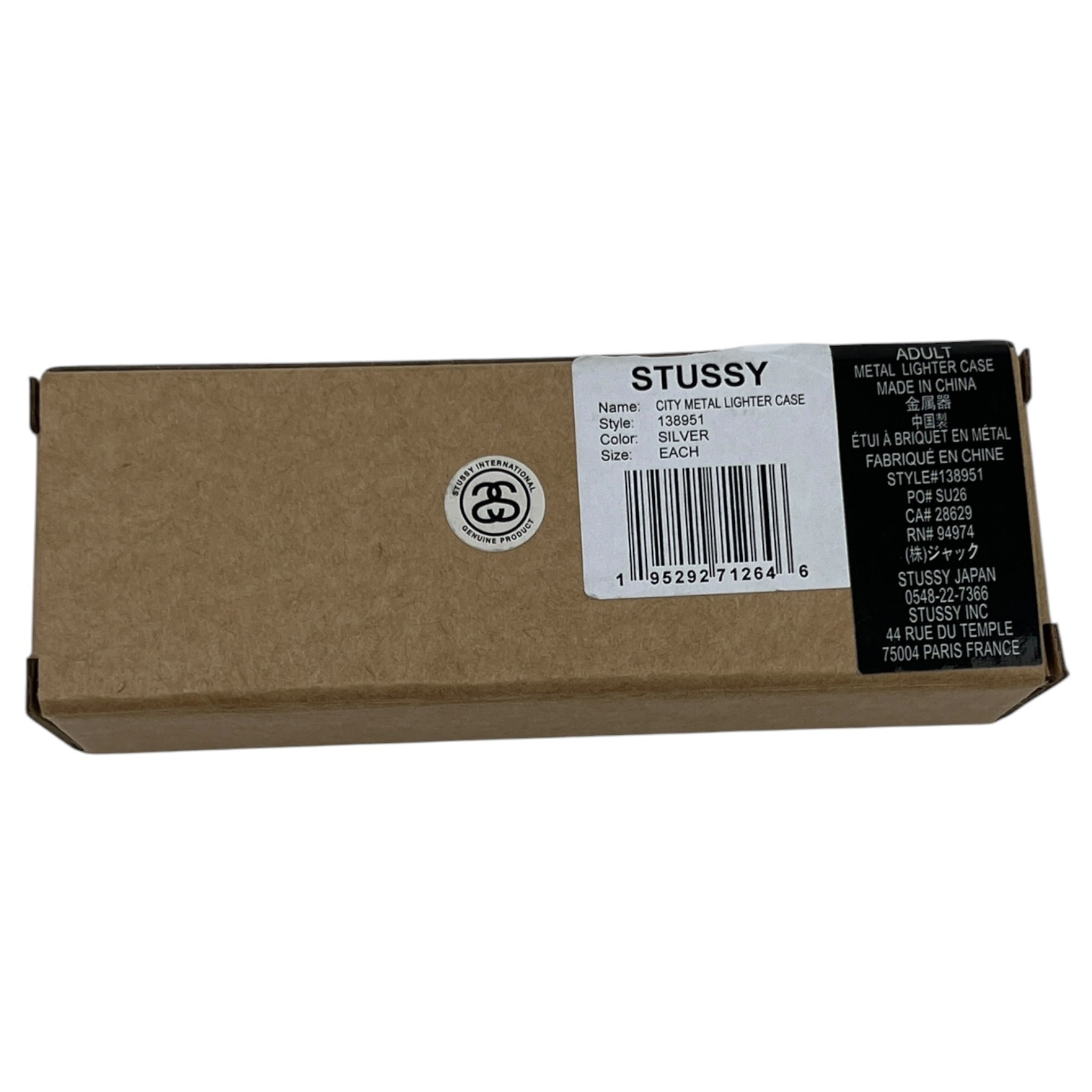 Stussy City Metal Lighter Case Silver
