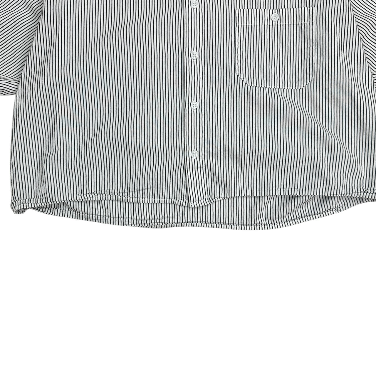 Basketcase Gallery Striped Cropped Button Up