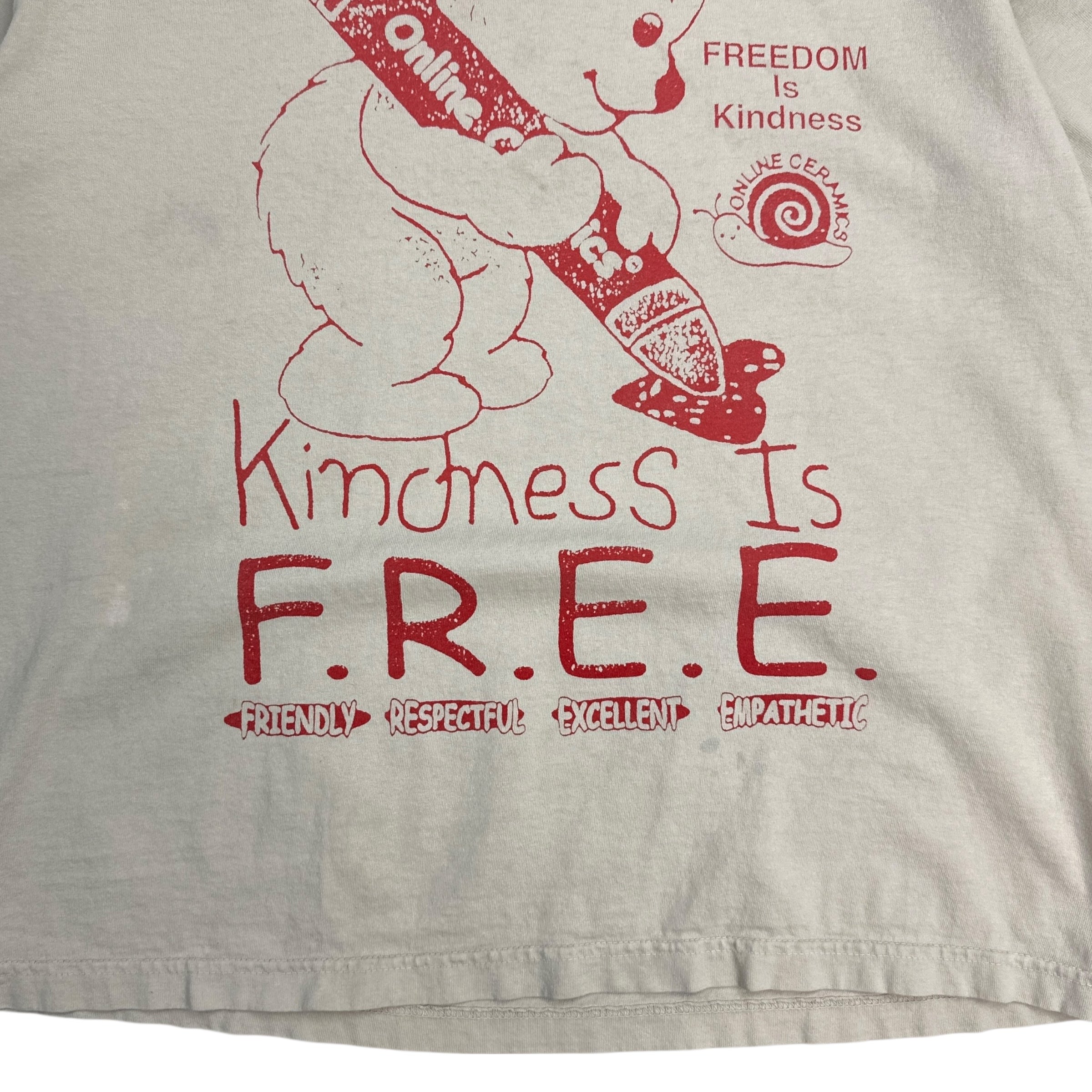 Online Ceramics “Kindness is Free” Tee Peach/Tan