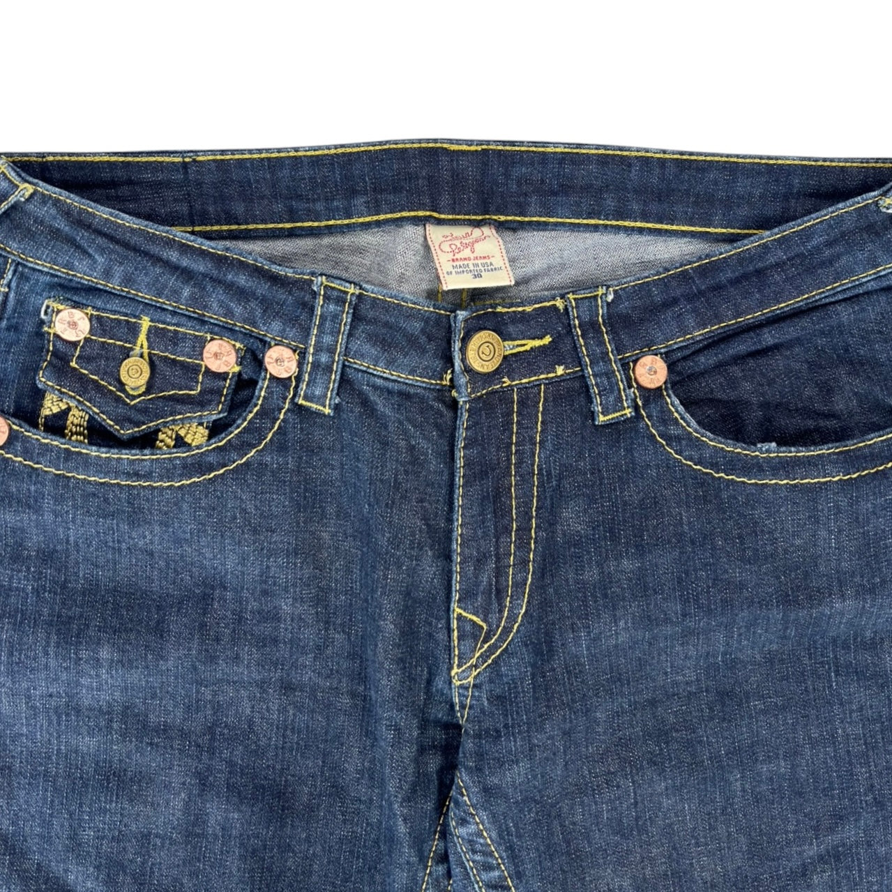 (W) True Religion Y2K  Gold Joey Bootcut Jeans