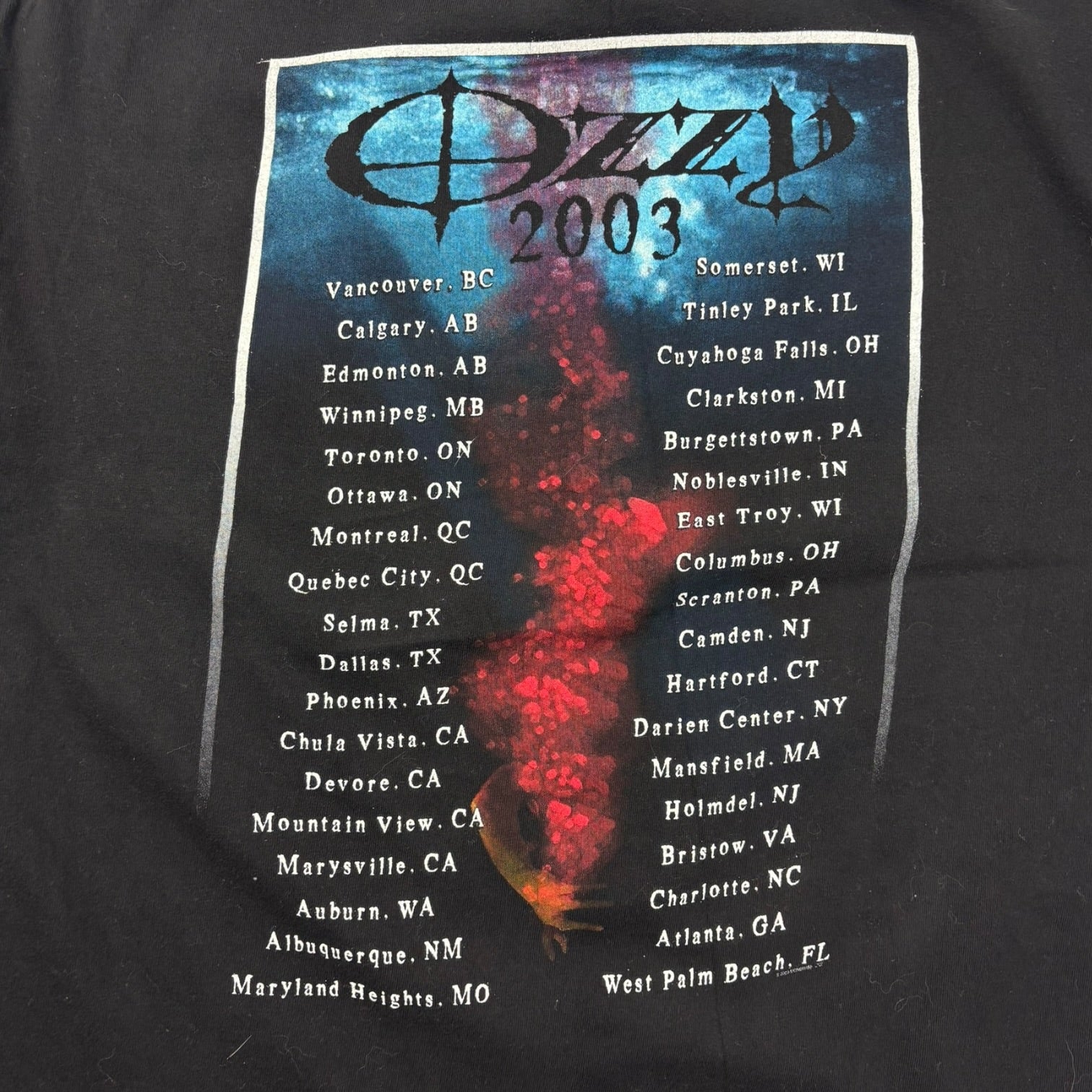 2003 Ozzy Osbourne Too Intense for Younger Children T-shirt