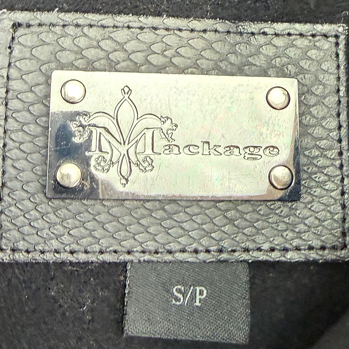 (W) Mackage Wool Leather Trim Peacoat Black