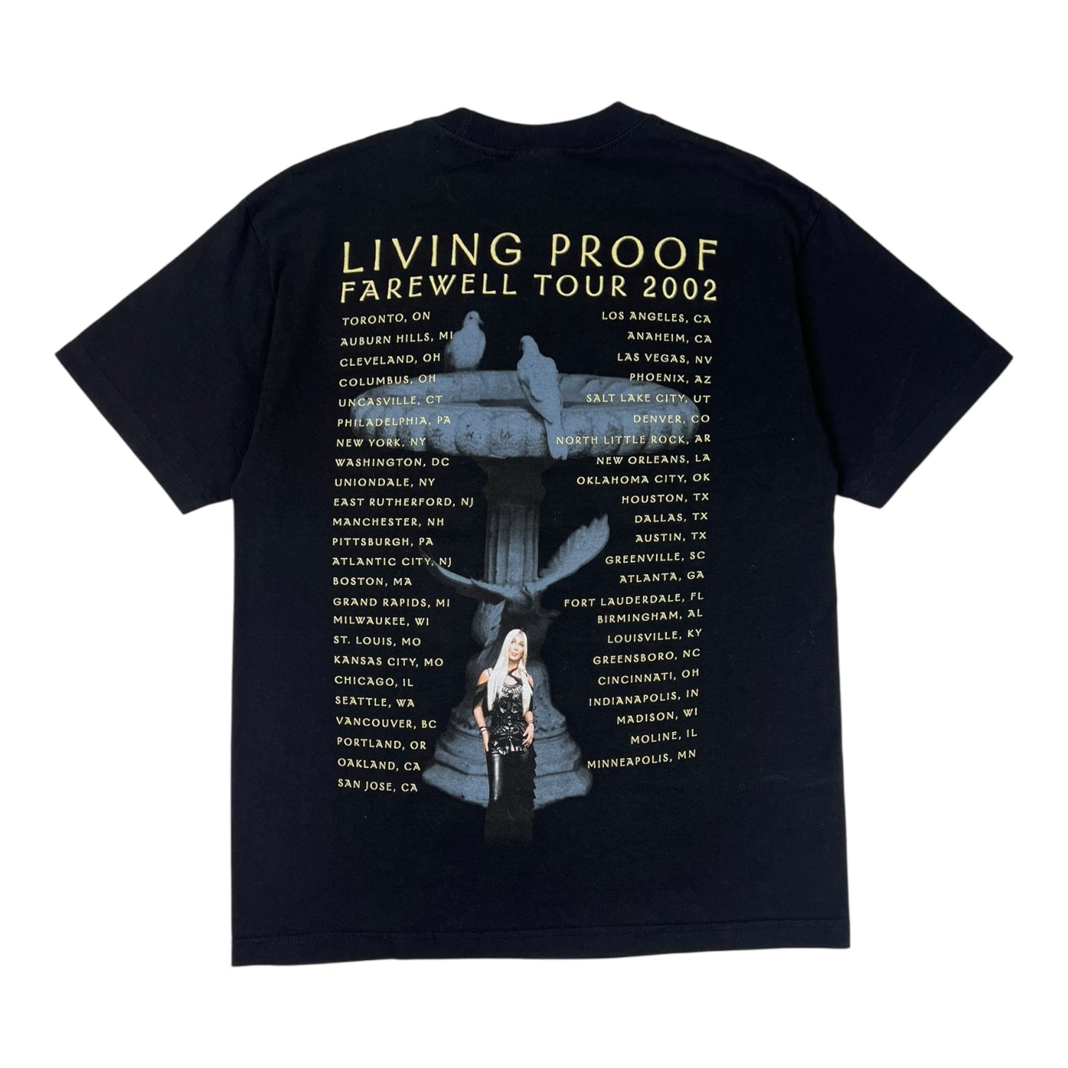 Vintage 2002 Cher Living Proof Farewell Tour T-Shirt Black
