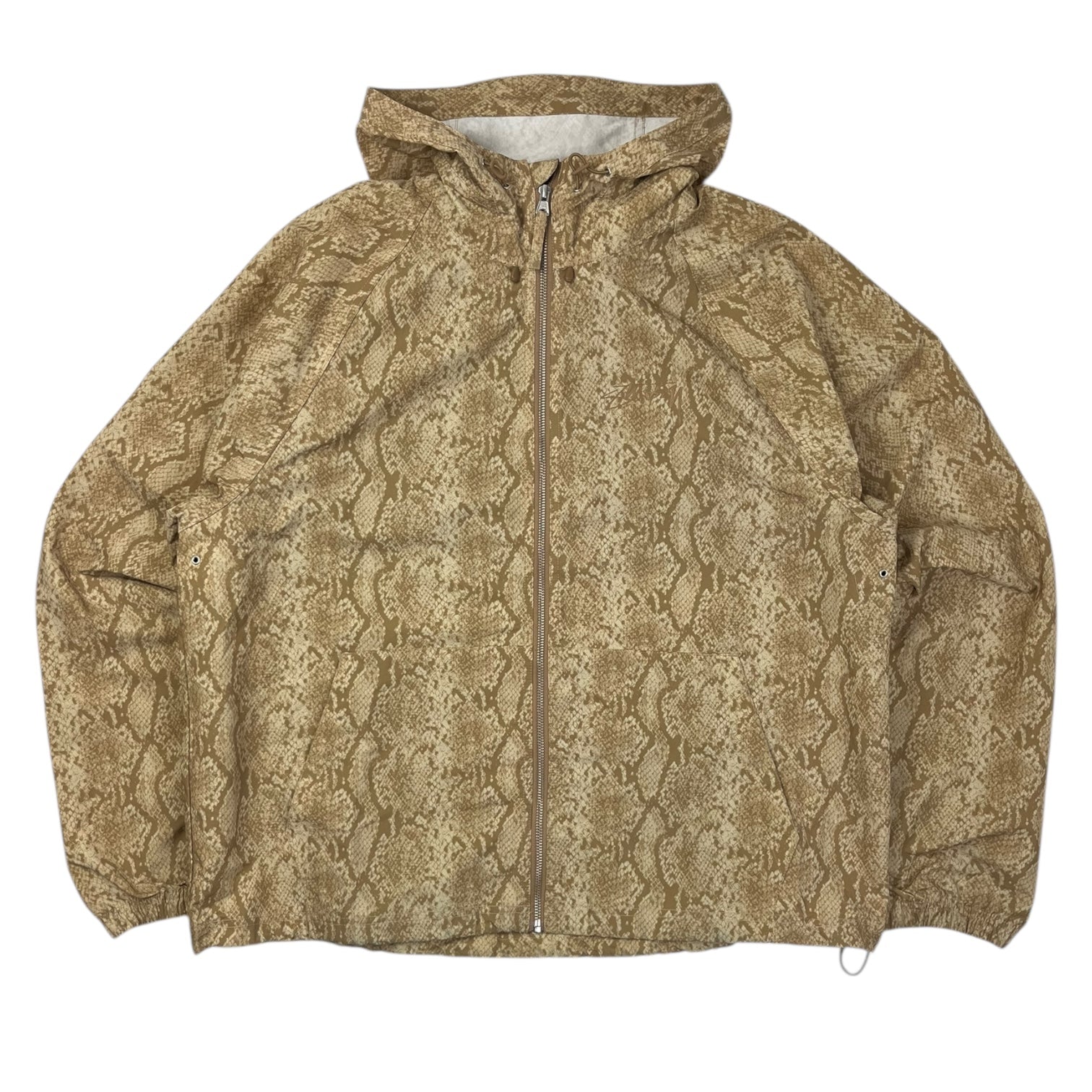 Stussy Beach Snake Print Nylon Shell Jacket Khaki