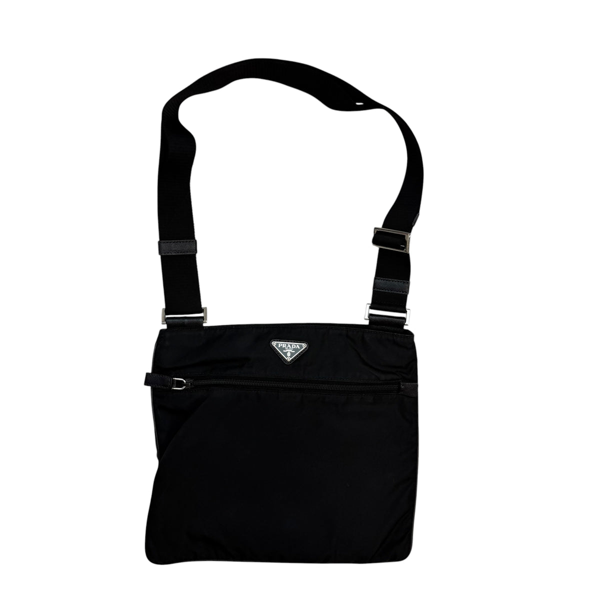 Prada Tessuto Nylon Messenger Bag Black