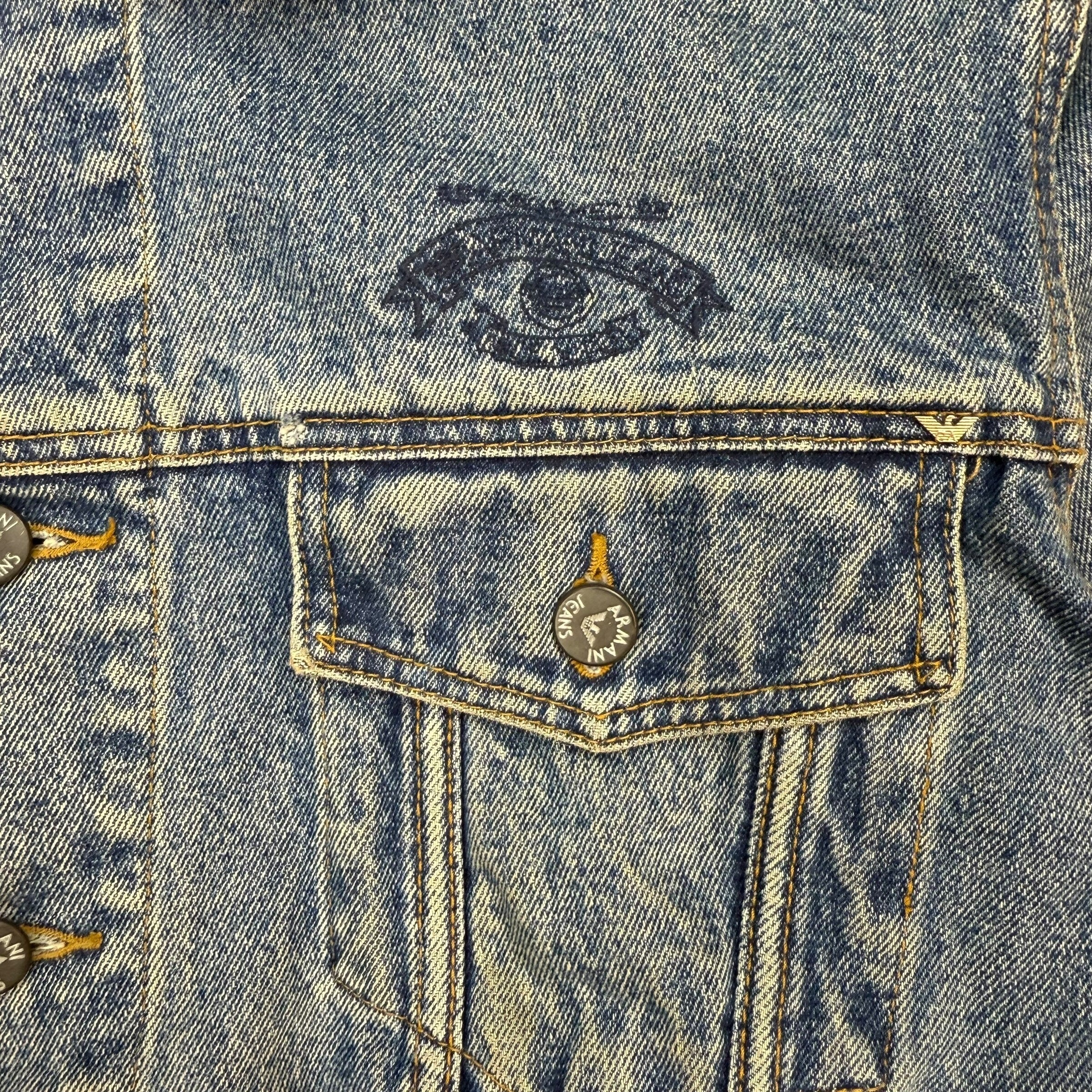 Vintage Armani Jeans Denim Jacket Light Wash