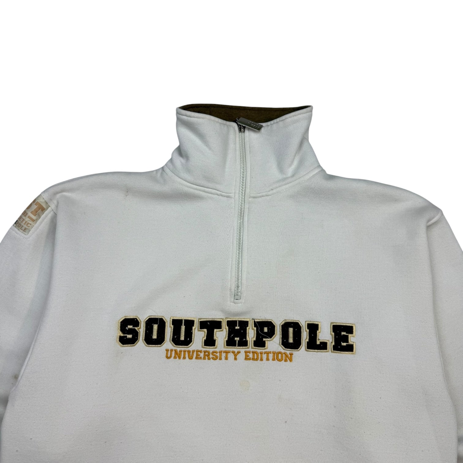 Vintage South Pole University Edition Quarter Zip Sweater White