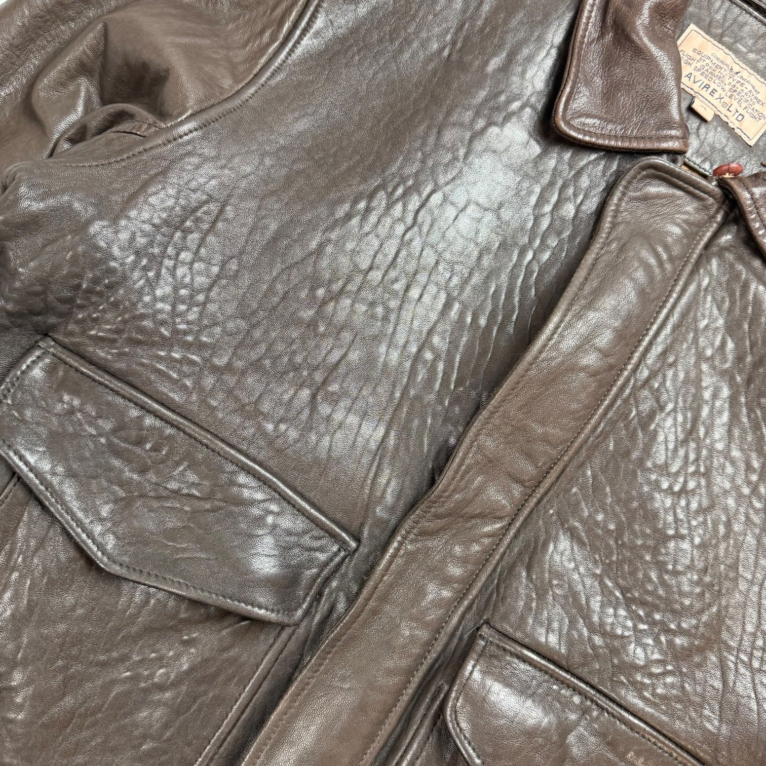 Vintage Avirex Leather Flight Jacket Brown