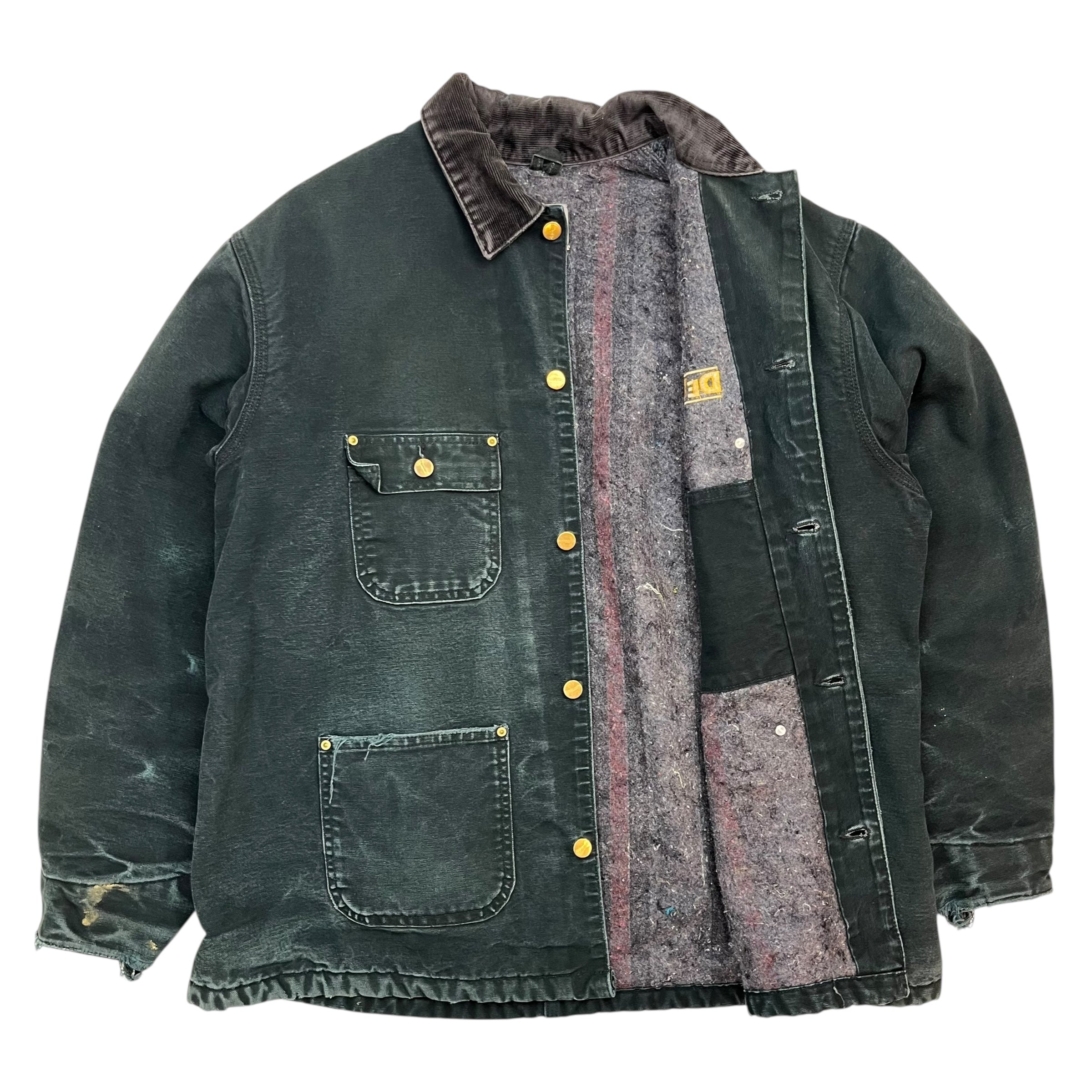 Vintage Carhartt Dewalt Chore Coat Jacket Black