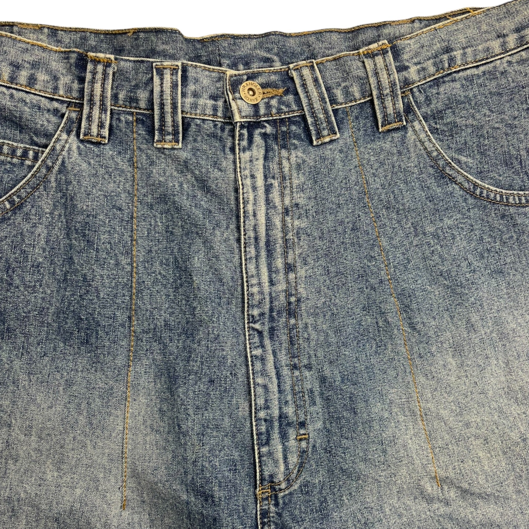 Vintage Wrangler Carpenter Pleated Jorts Mid Wash