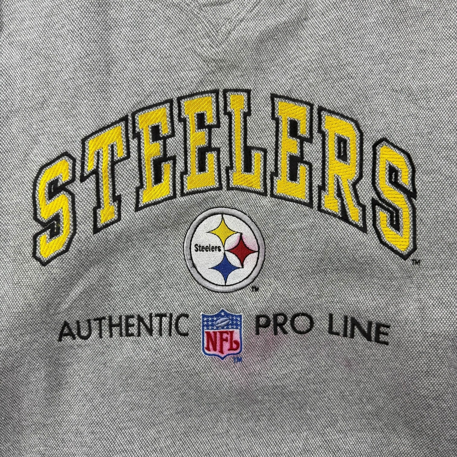 Vintage Logo Athletic Pittsburgh Steelers Crewneck Grey