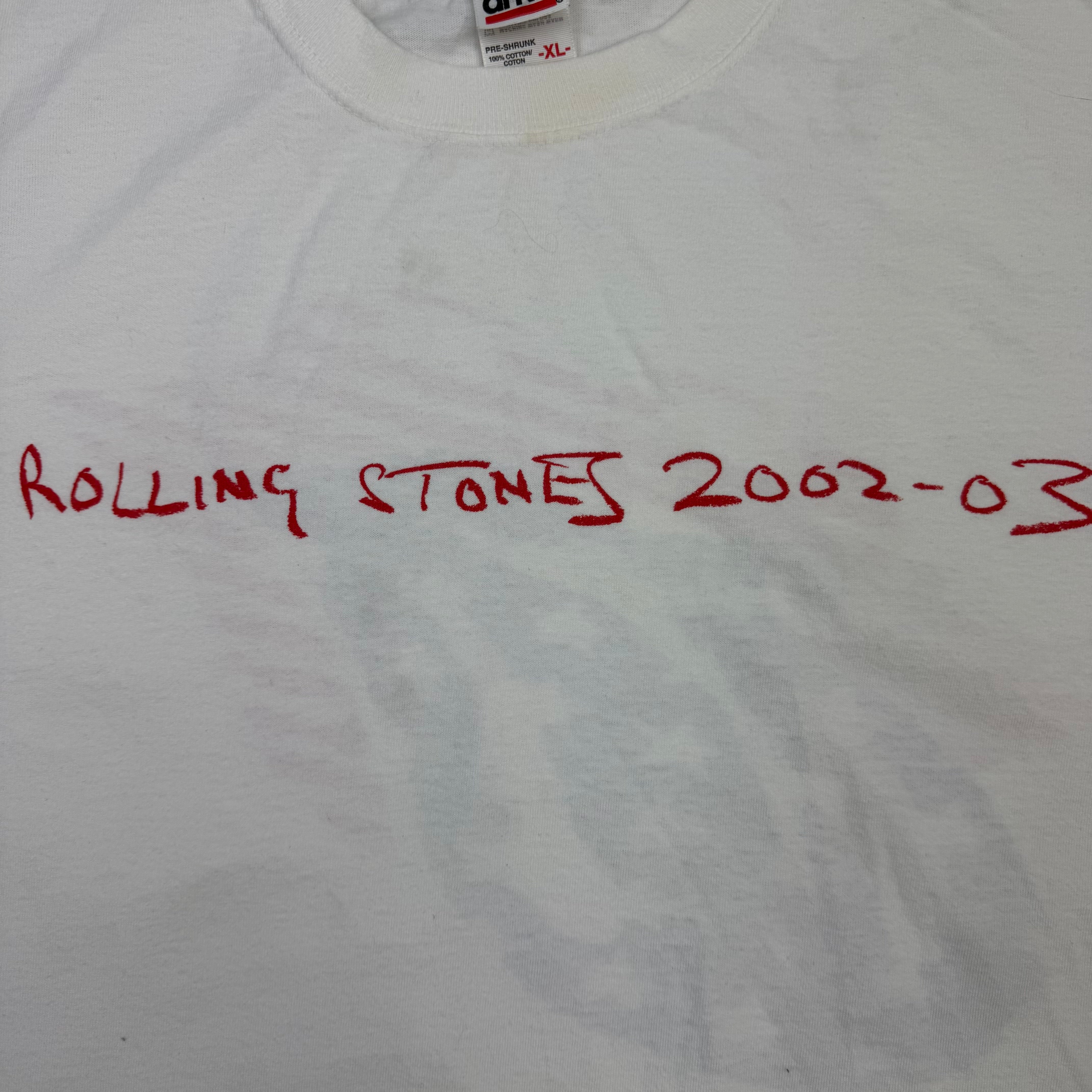 2002-03 Rolling Stones Stars, Stripes, Lips, Licks Tour Tee White