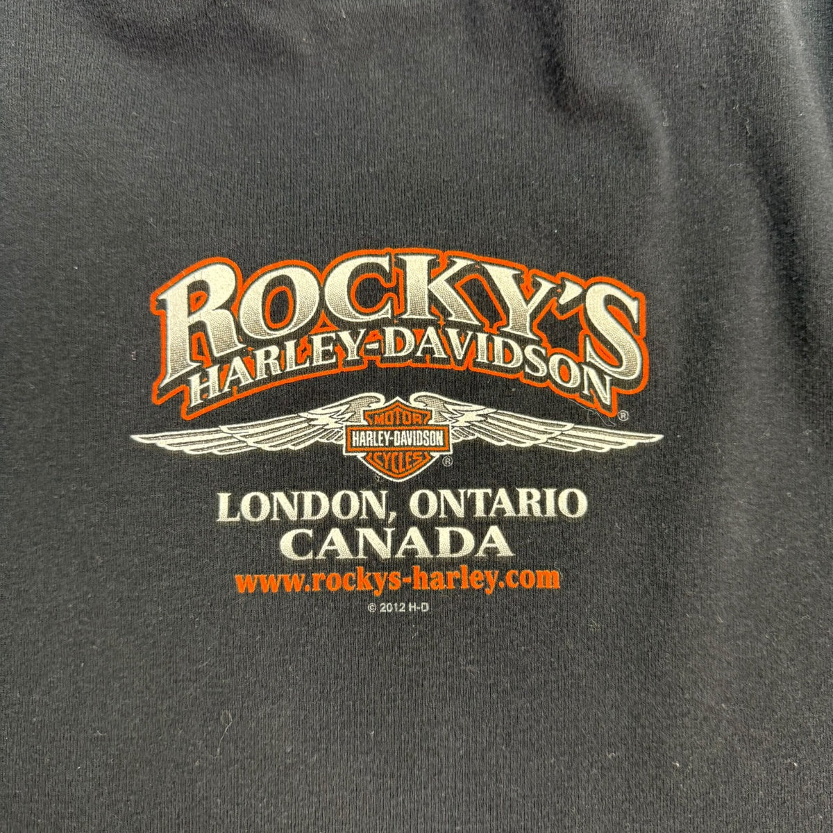 (W) Vintage Harley Davidson Of London Ontario L/S Tee Black