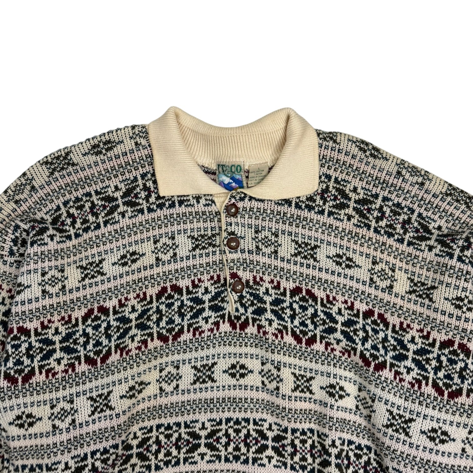 Vintage Knit Collared Knit Sweater