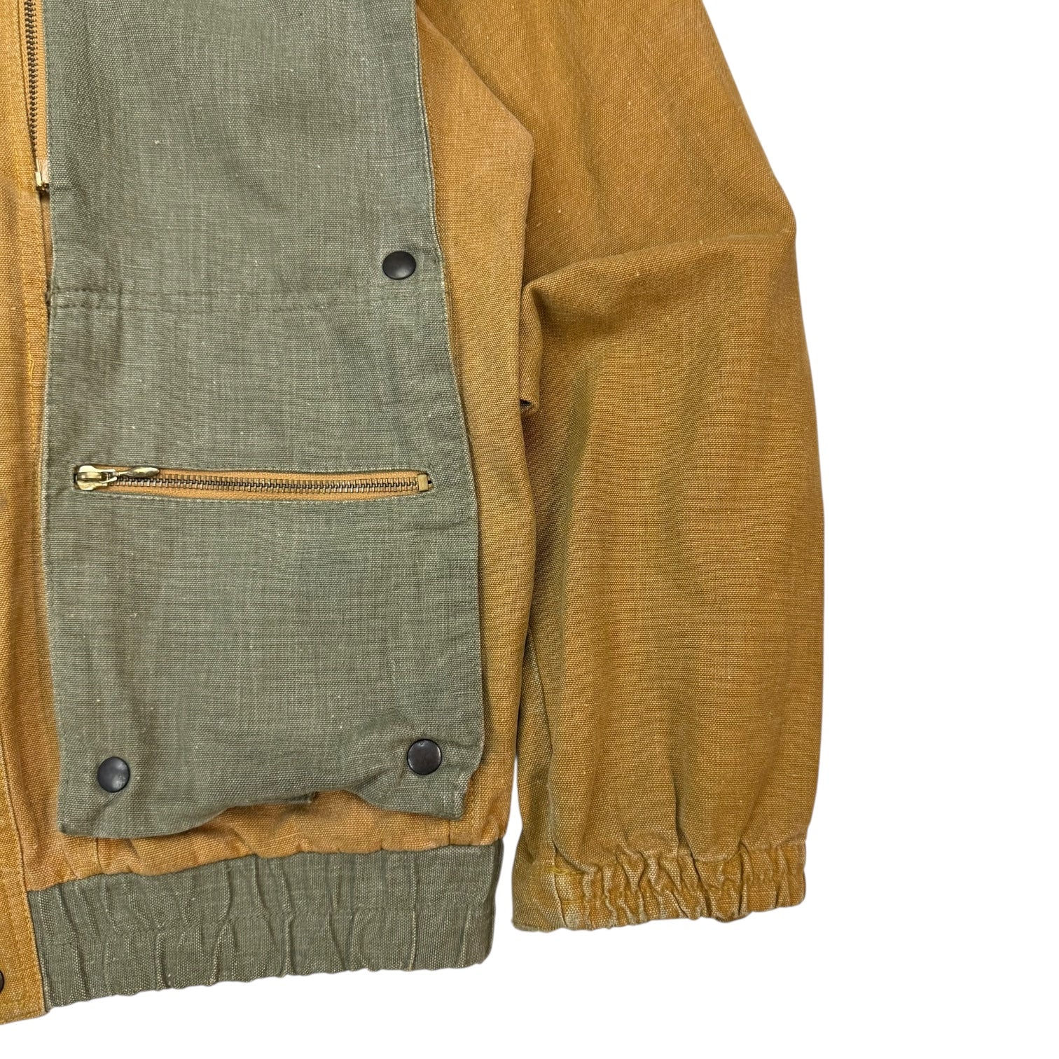 Vintage Multi Pocket Bomber Jacket Tan/Green
