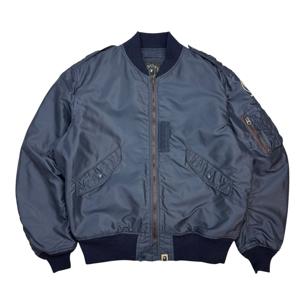 A Bathing Ape x The Real McCoys MA-1 Bomber Jacket Navy Blue