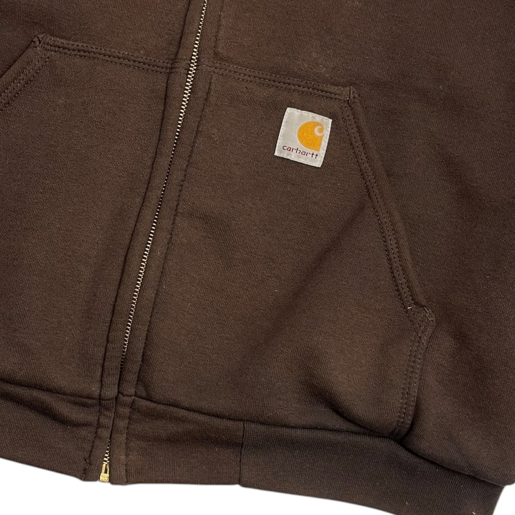 Vintage Carhartt Thermal Lined Zip-Up Hoodie Brown
