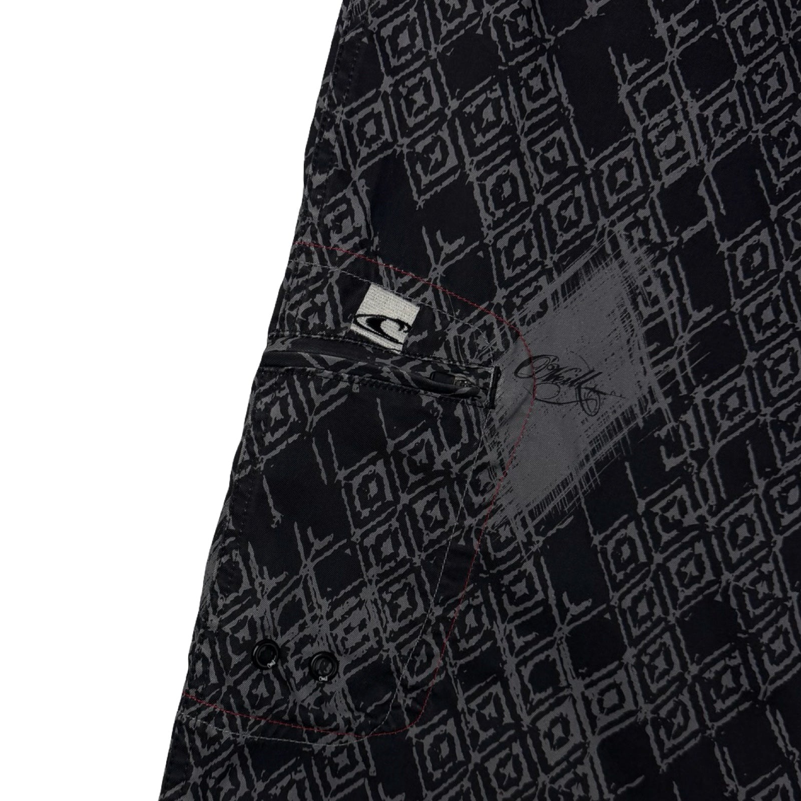 Vintage Y2K O’Neill Diamond Board Shorts Black/Grey