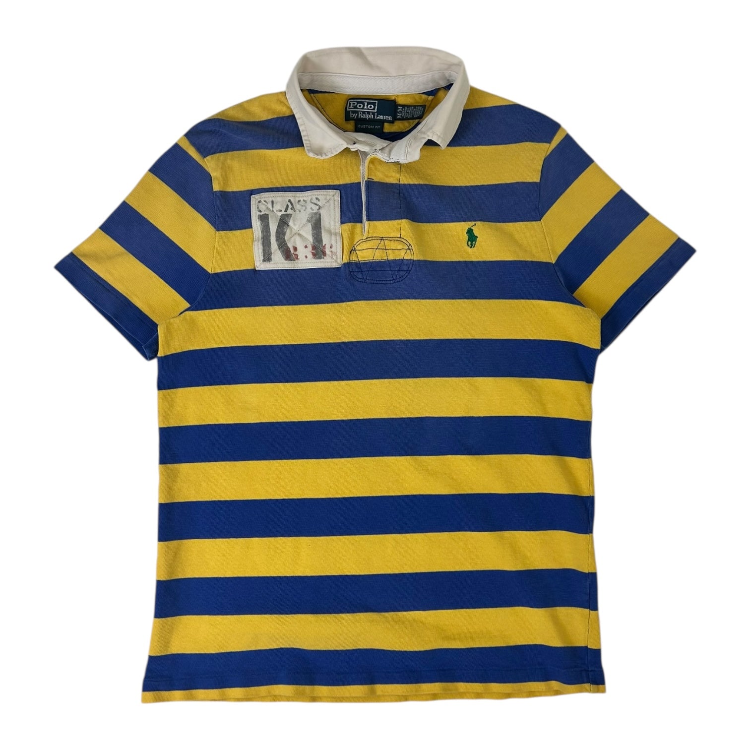 Vintage Polo Ralph Lauren Striped Polo Shirt Yellow/Blue