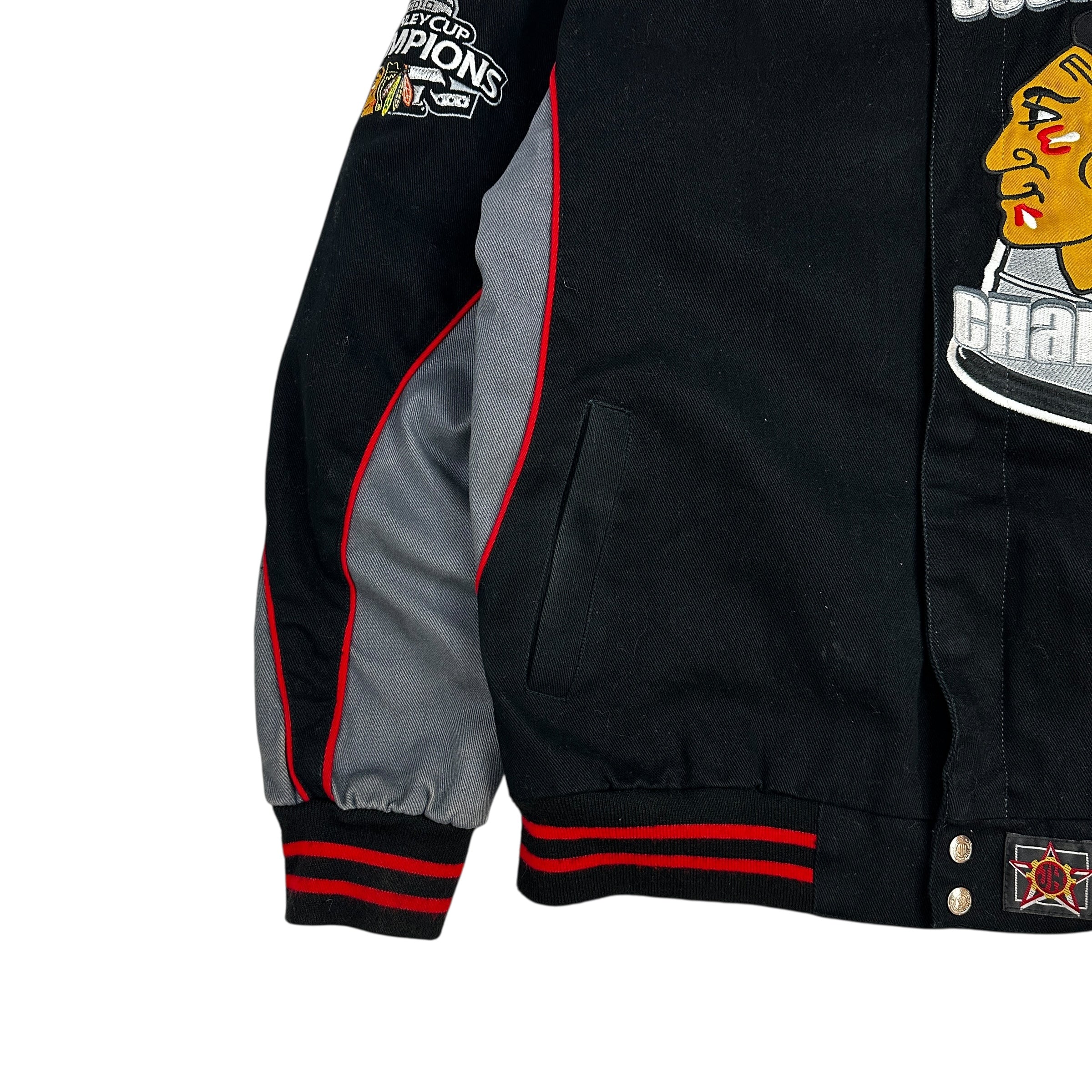 2010 Chicago Blackhawks Stanley Cup Champions Jeff Hamilton Varsity Jacket