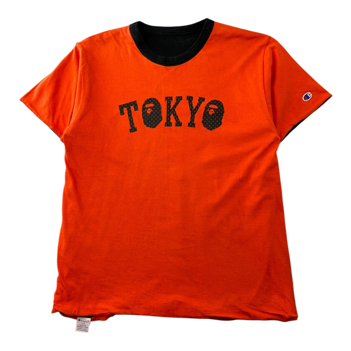 Bape x Champion Tokyo Reversible T-Shirt Orange/Black