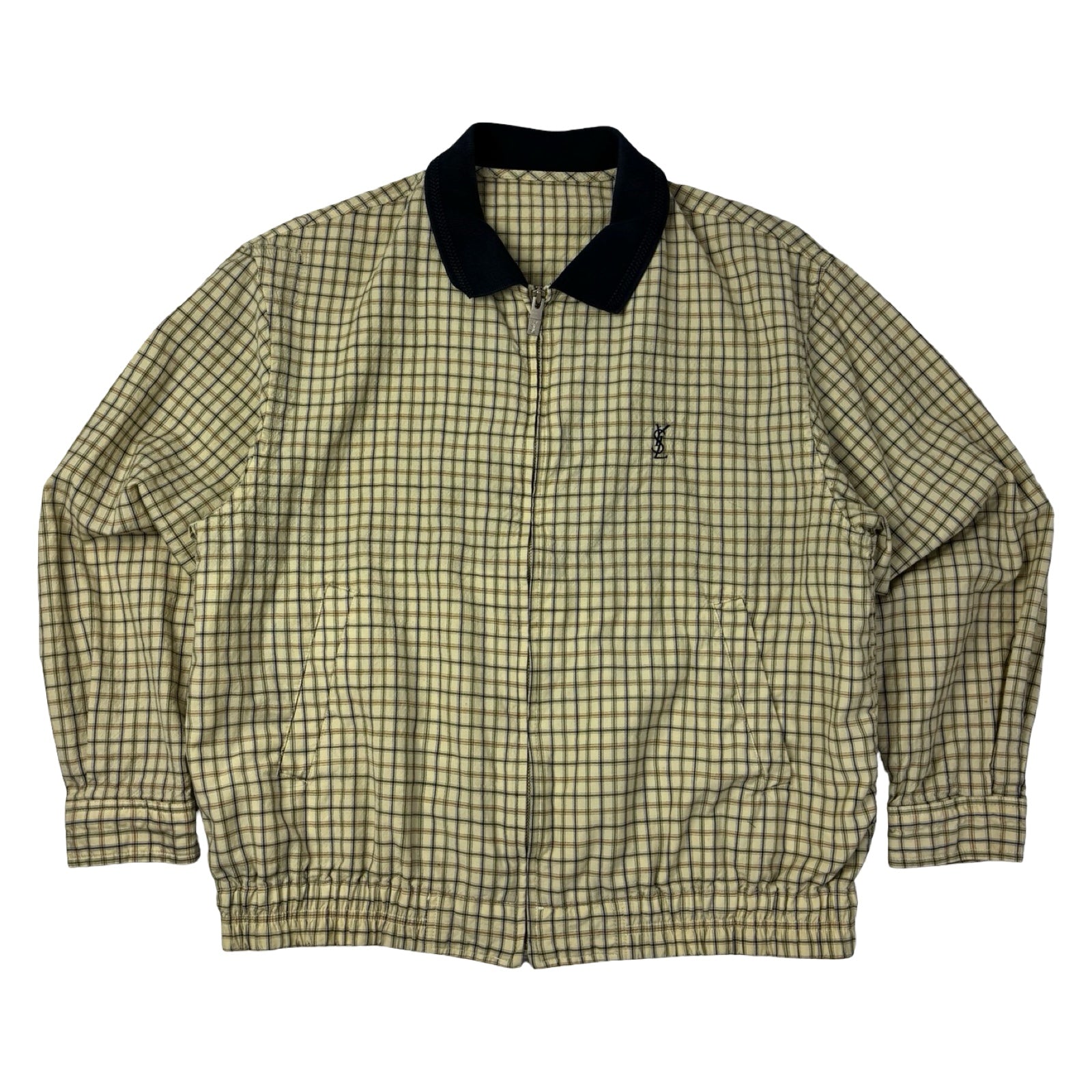 Vintage Yves Saint Laurent Pour Homme Blouson Lightweight Jacket Beige