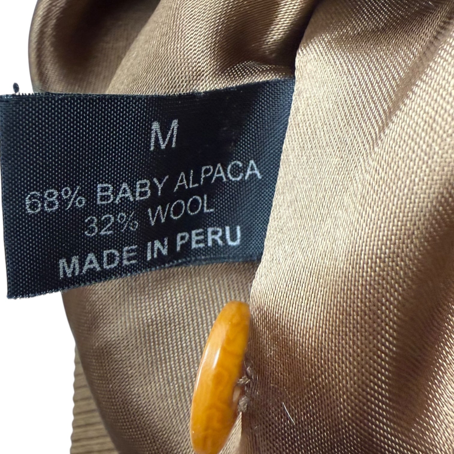 Vintage Alpaca Wool Bomber Jacker Brown