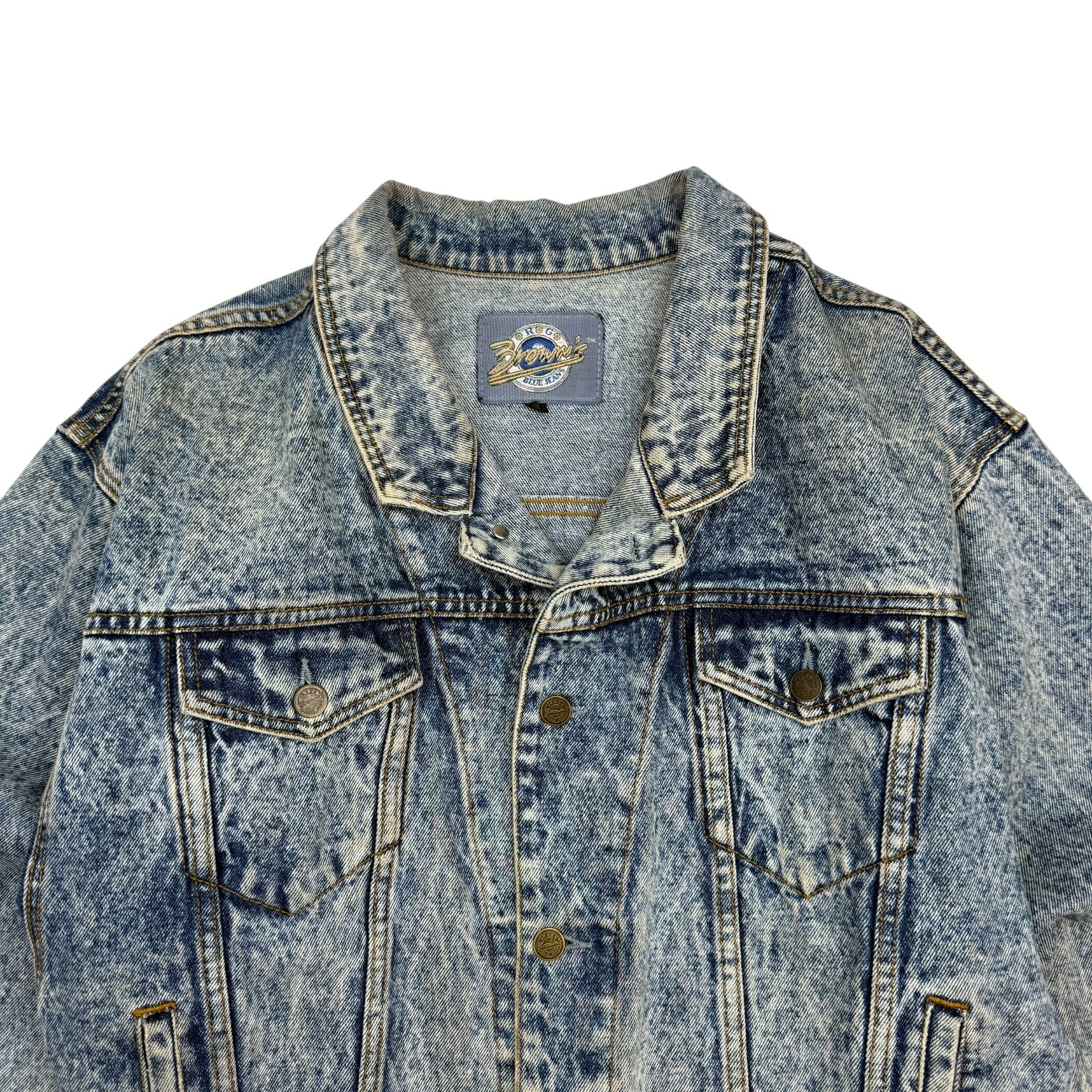 Vintage Browns Blue Jeans Denim Jacket Acid Wash Blue