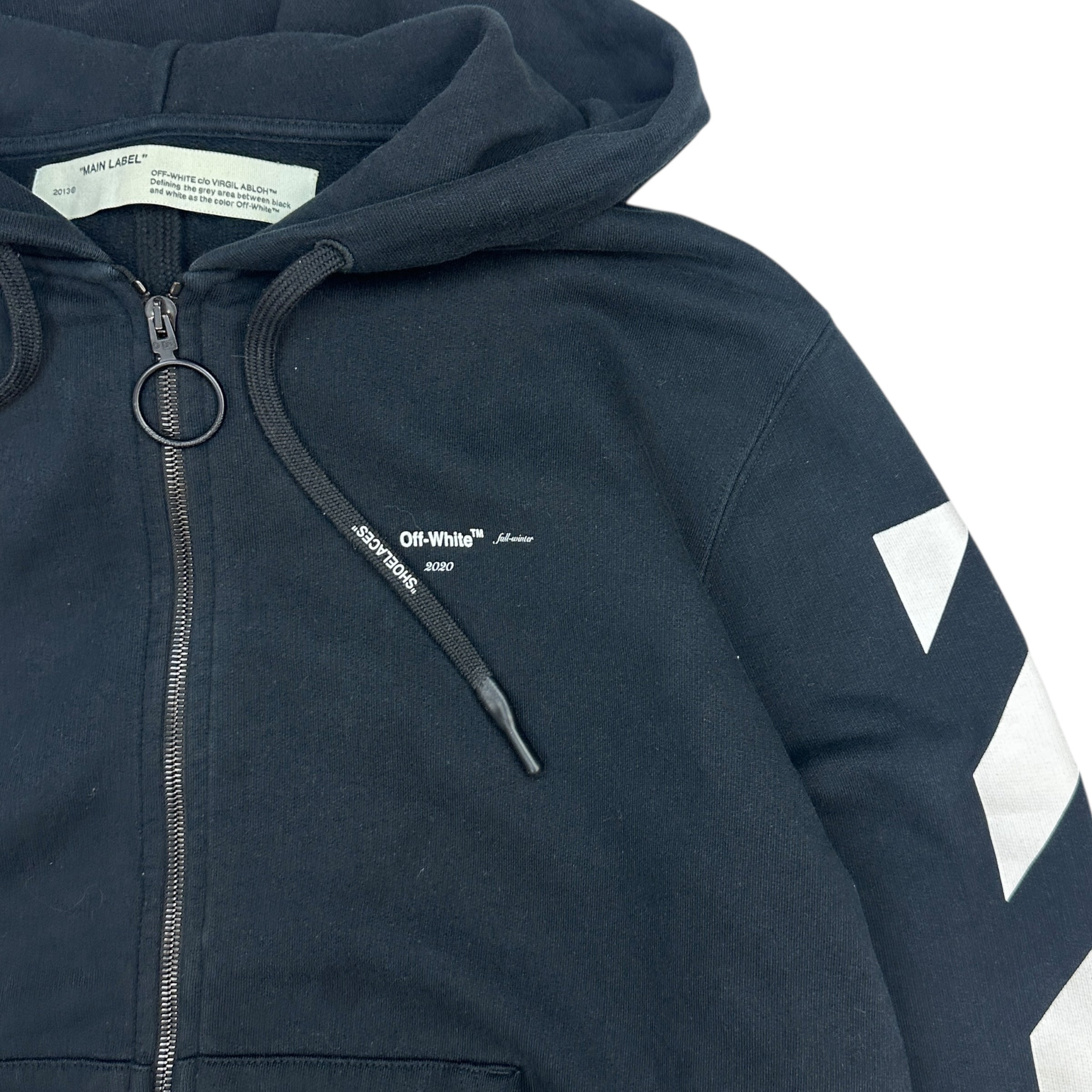 Off White Incomputa Zip Up Hoodie Black