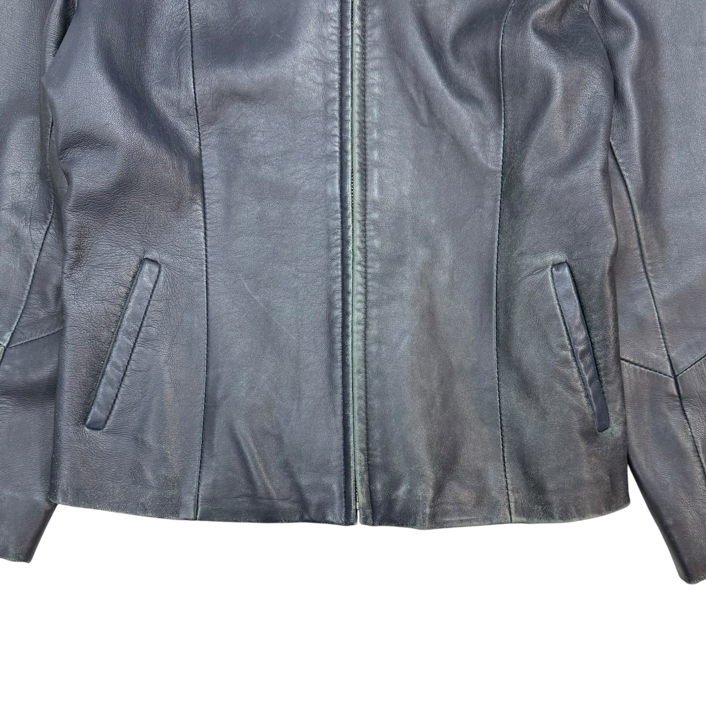 (W) Vintage Bod & Christensen Leather Jacket Black