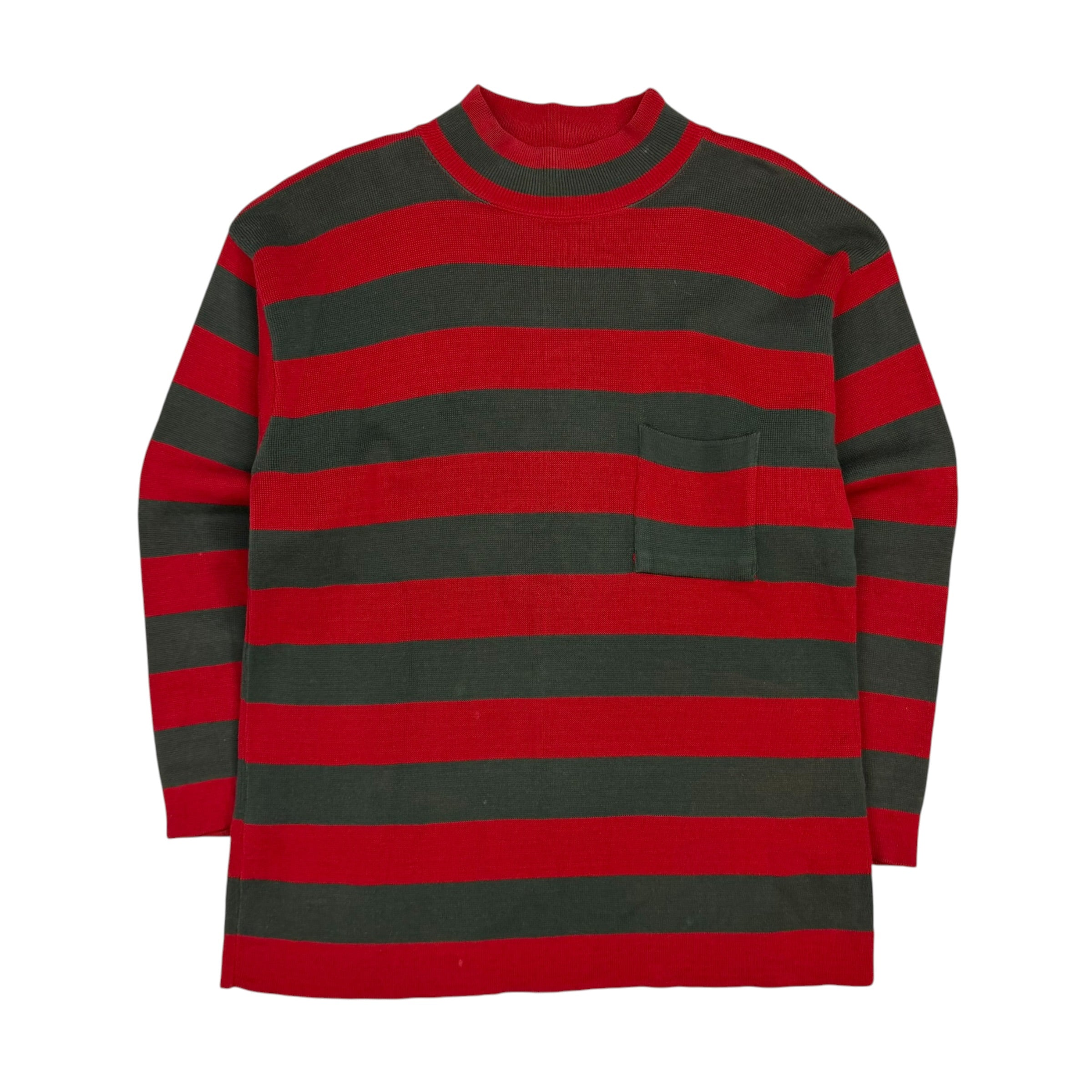 Vintage Calvin Klein Sport Striped Mock Neck Red/Green