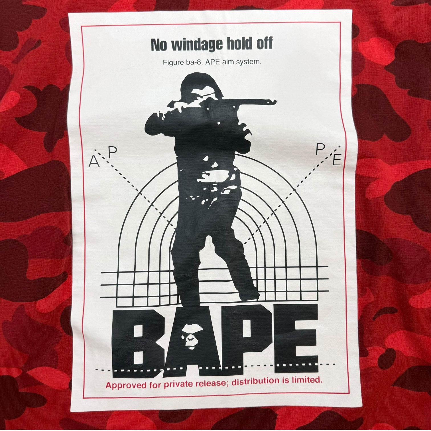 Bape Colour Camo Hunting L/S Tee Red