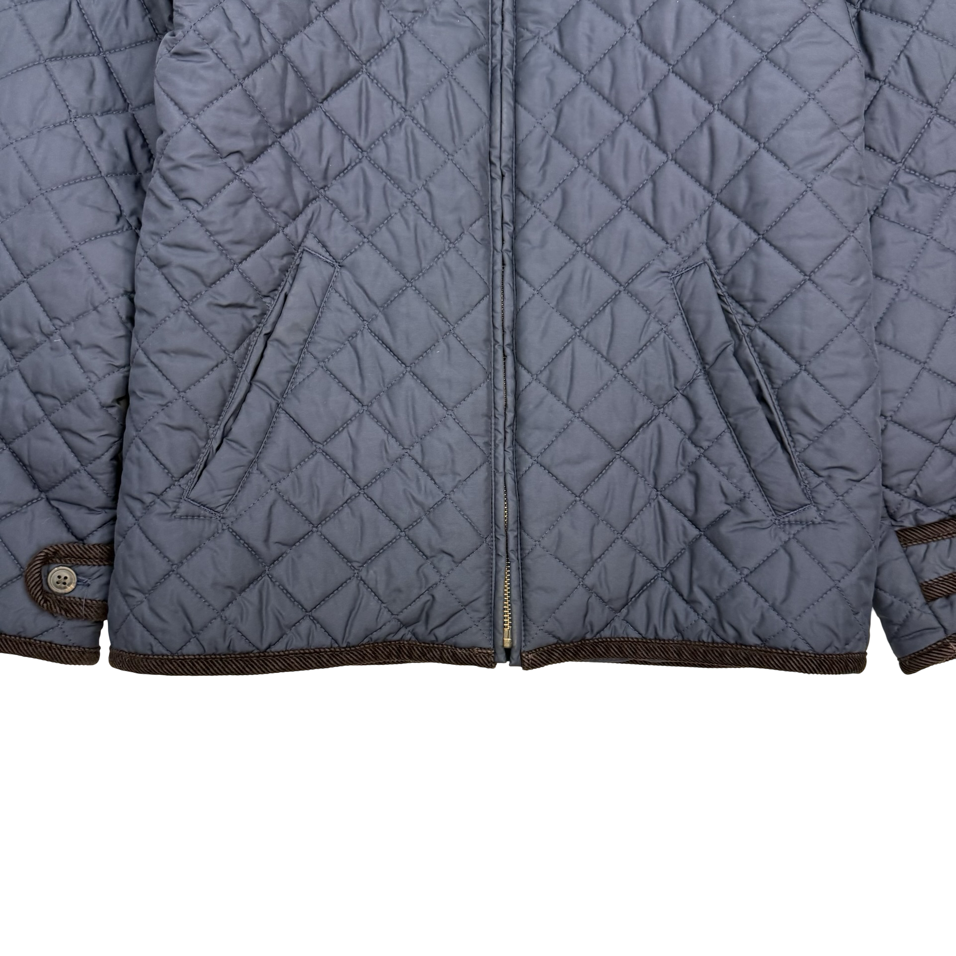 (W) Polo Ralph Lauren Quilted Zip Up Jacket Navy Blue