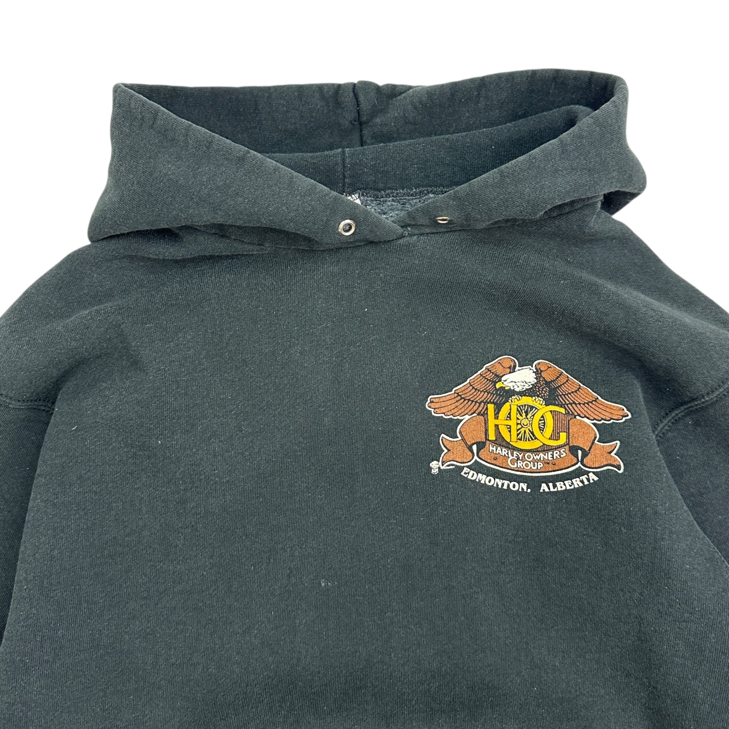 Vintage Harley Davidson Owners Edmonton Hoodie Black