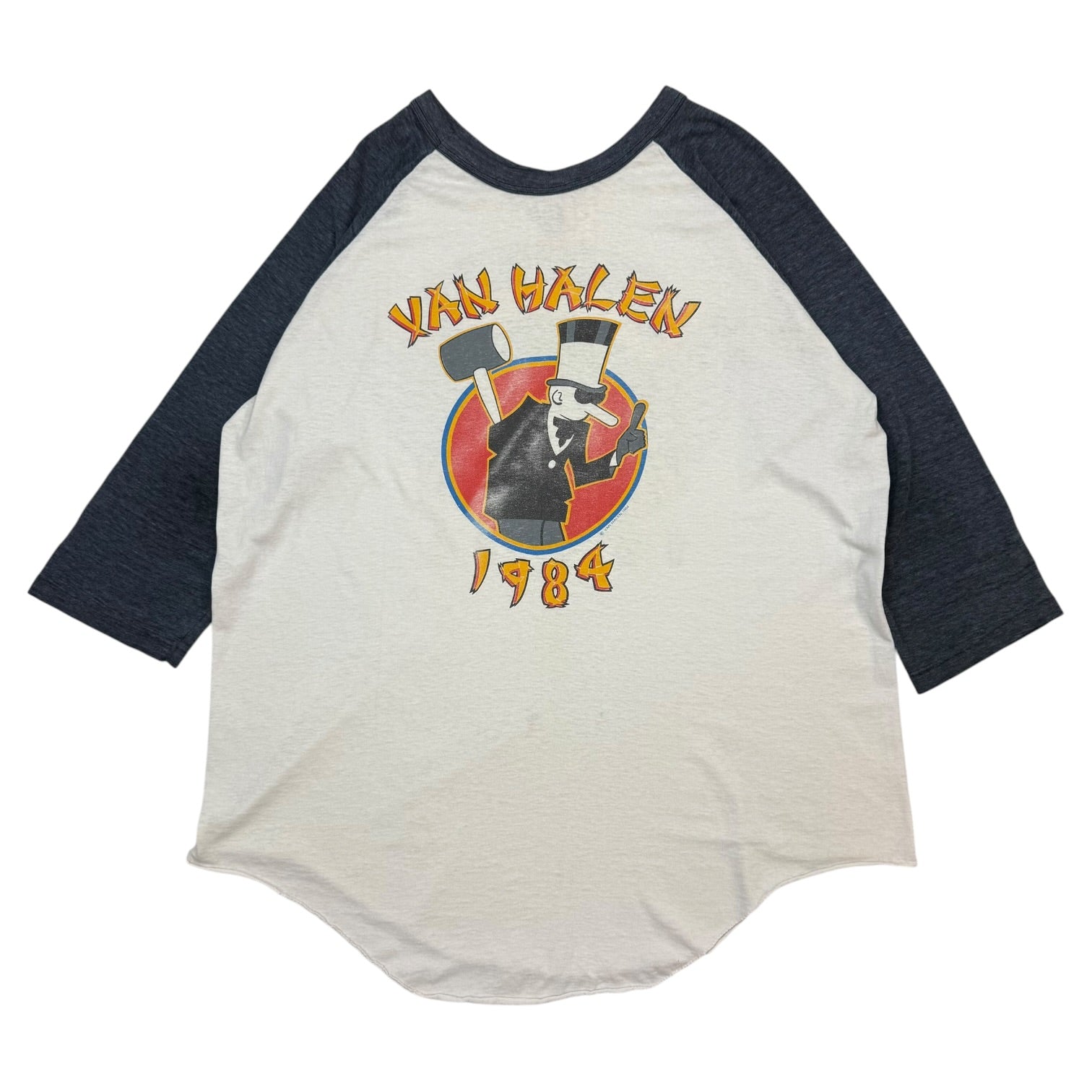 1984 Van Halen Tour Of The World Raglan Tee Black/White