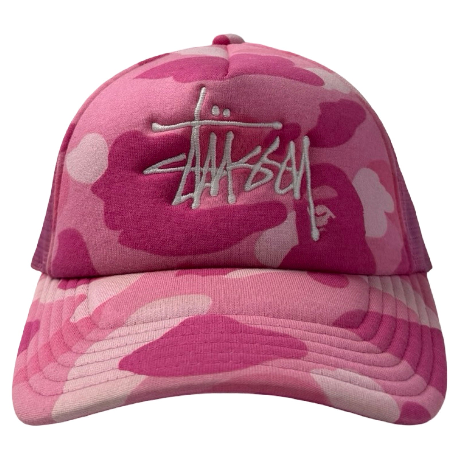 BAPE x Stüssy Trucker Cap Pink