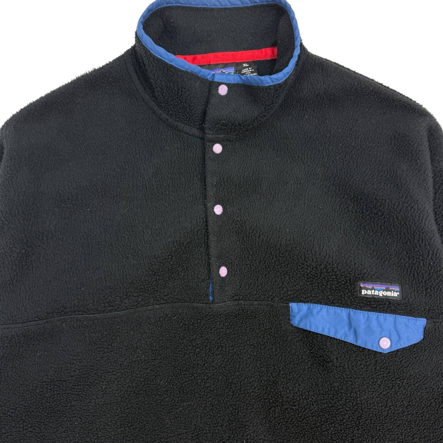 Vintage Patagonia Synchilla Snap T Fleece Black/Blue