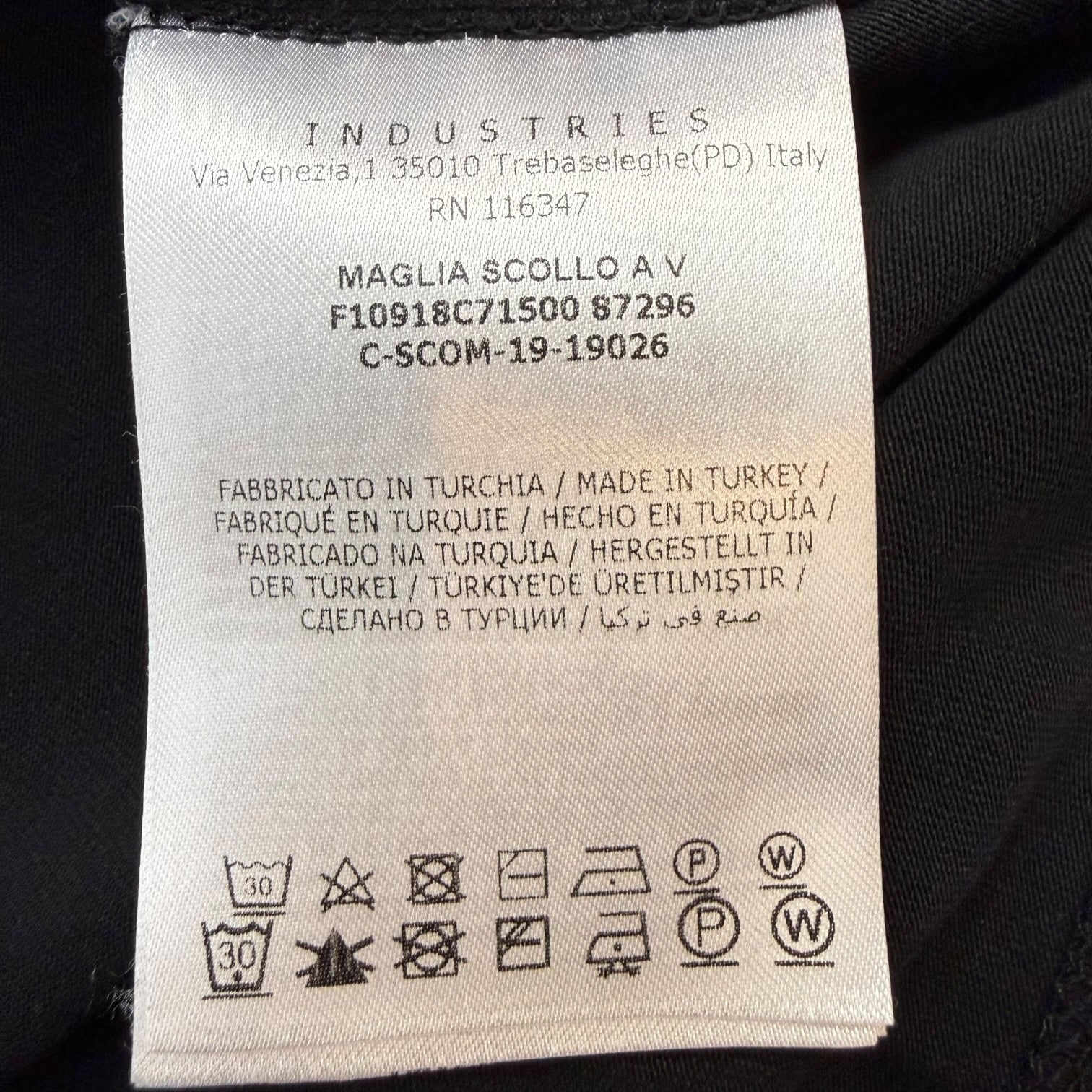 Moncler Maglia Scollo V Neck Tee Black